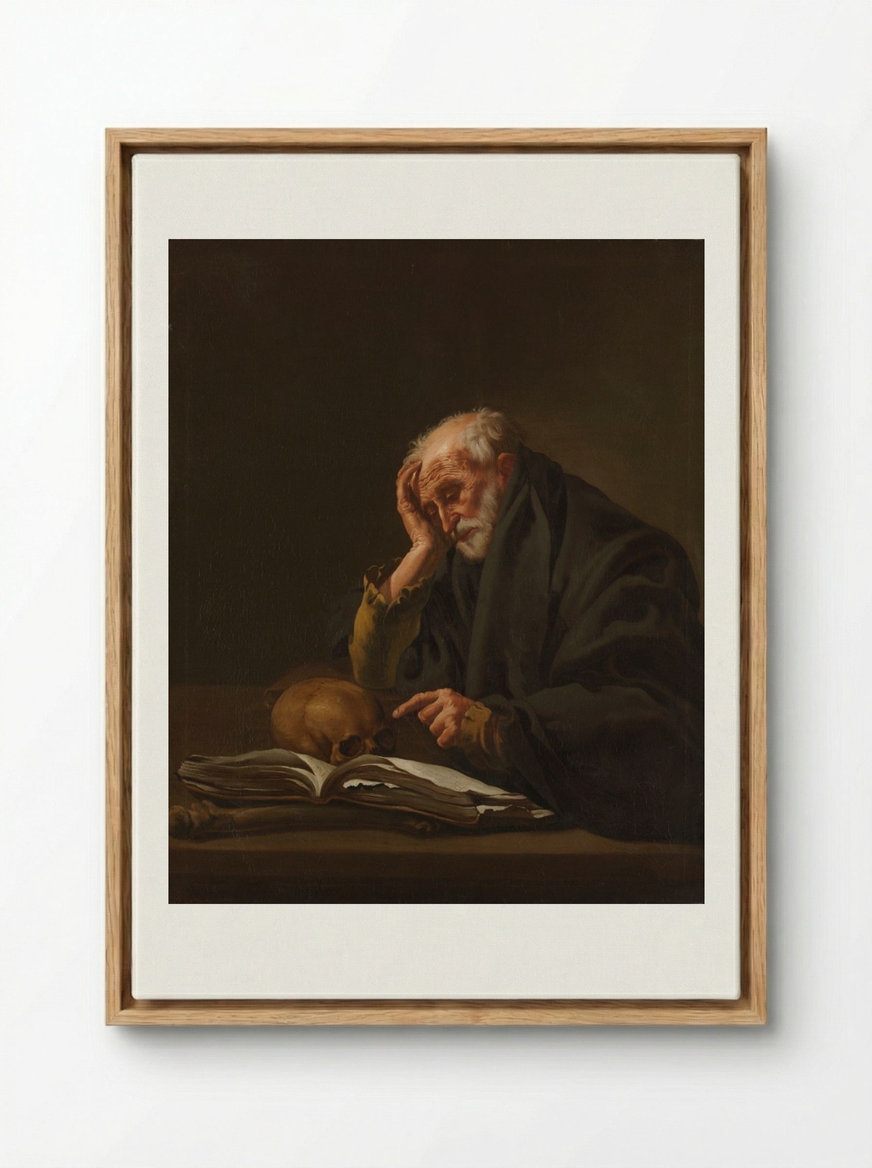 Saint Jerome - Hendrick ter Brugghen - Framed Canvas Wood