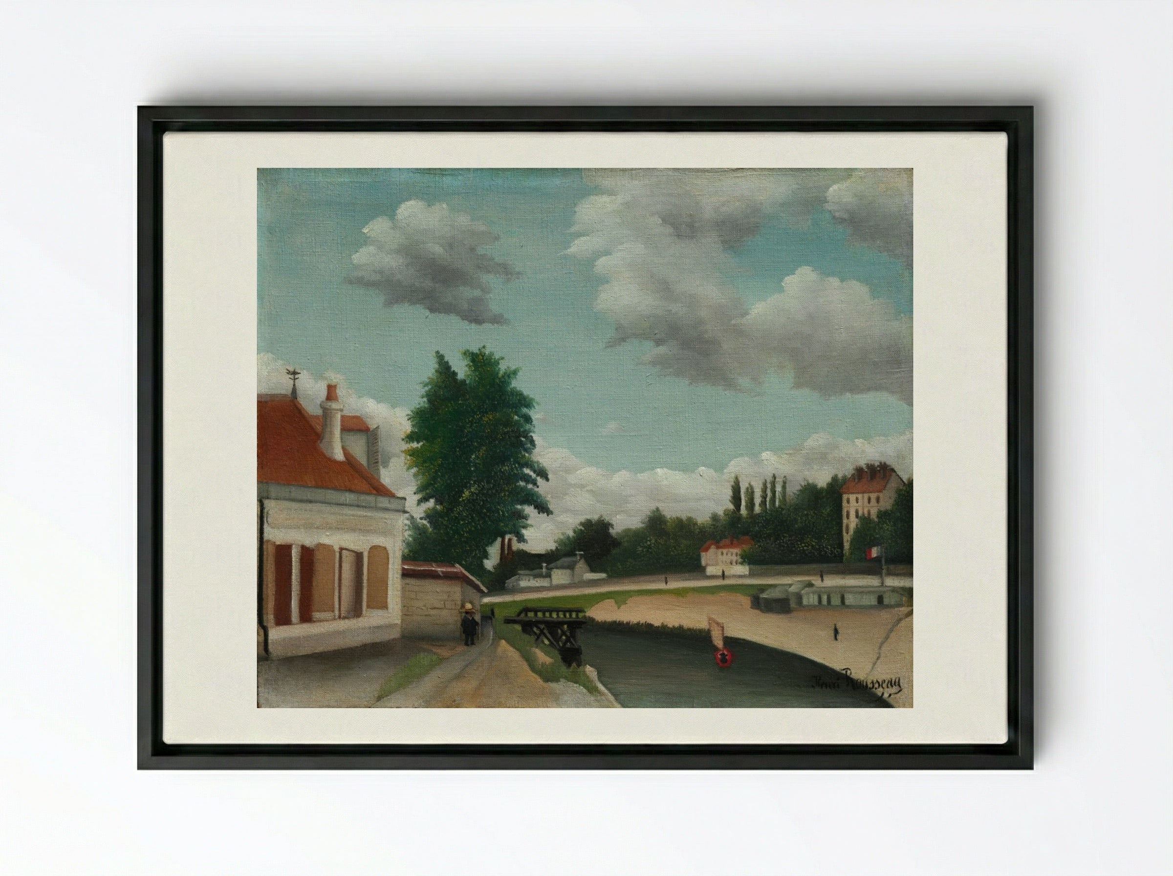 Outskirts of Paris - Henri Rousseau - Framed Canvas Black