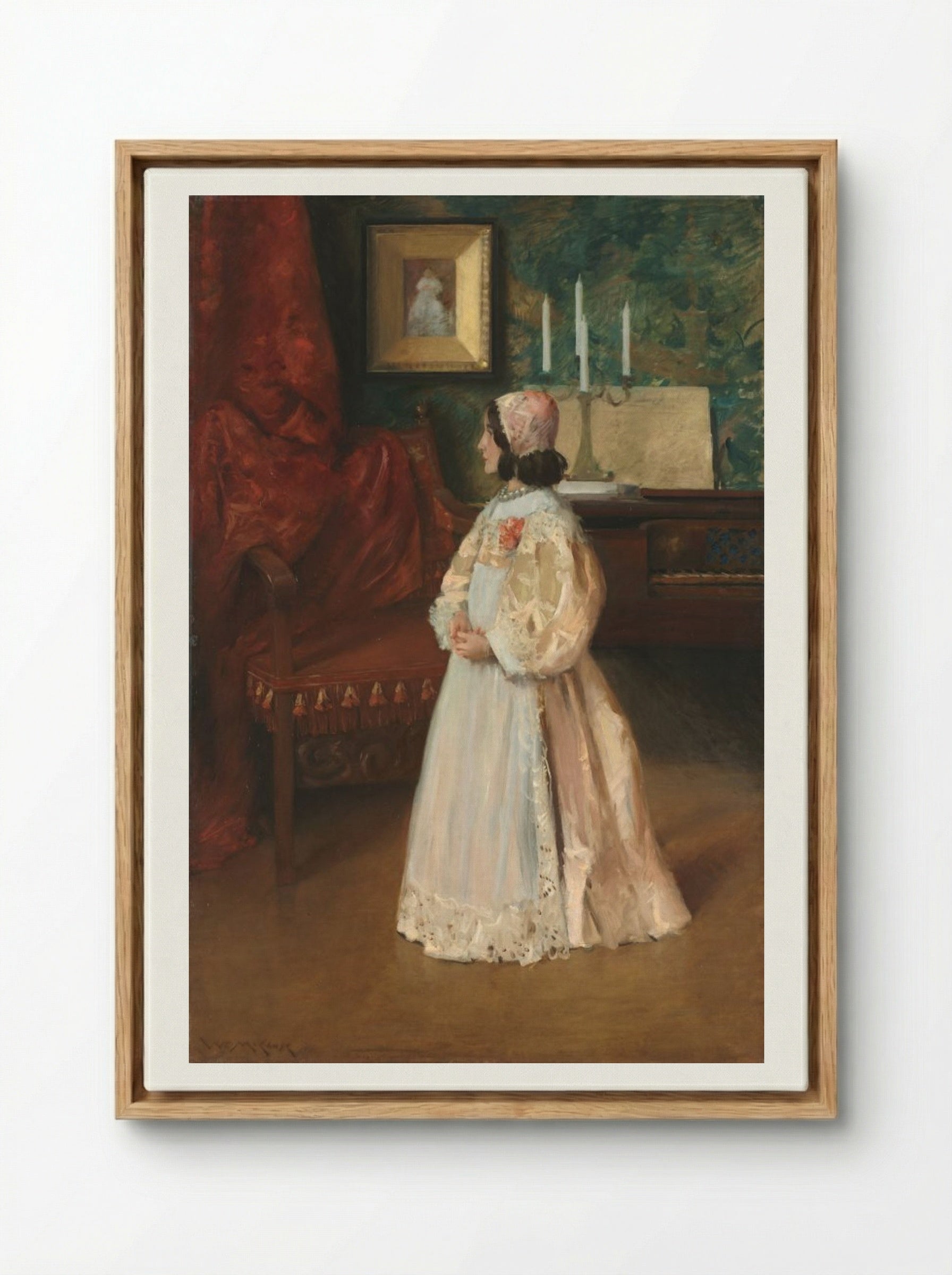 Portrait of My Daughter Alice - William Merritt Chase - Framed Canvas Wood
