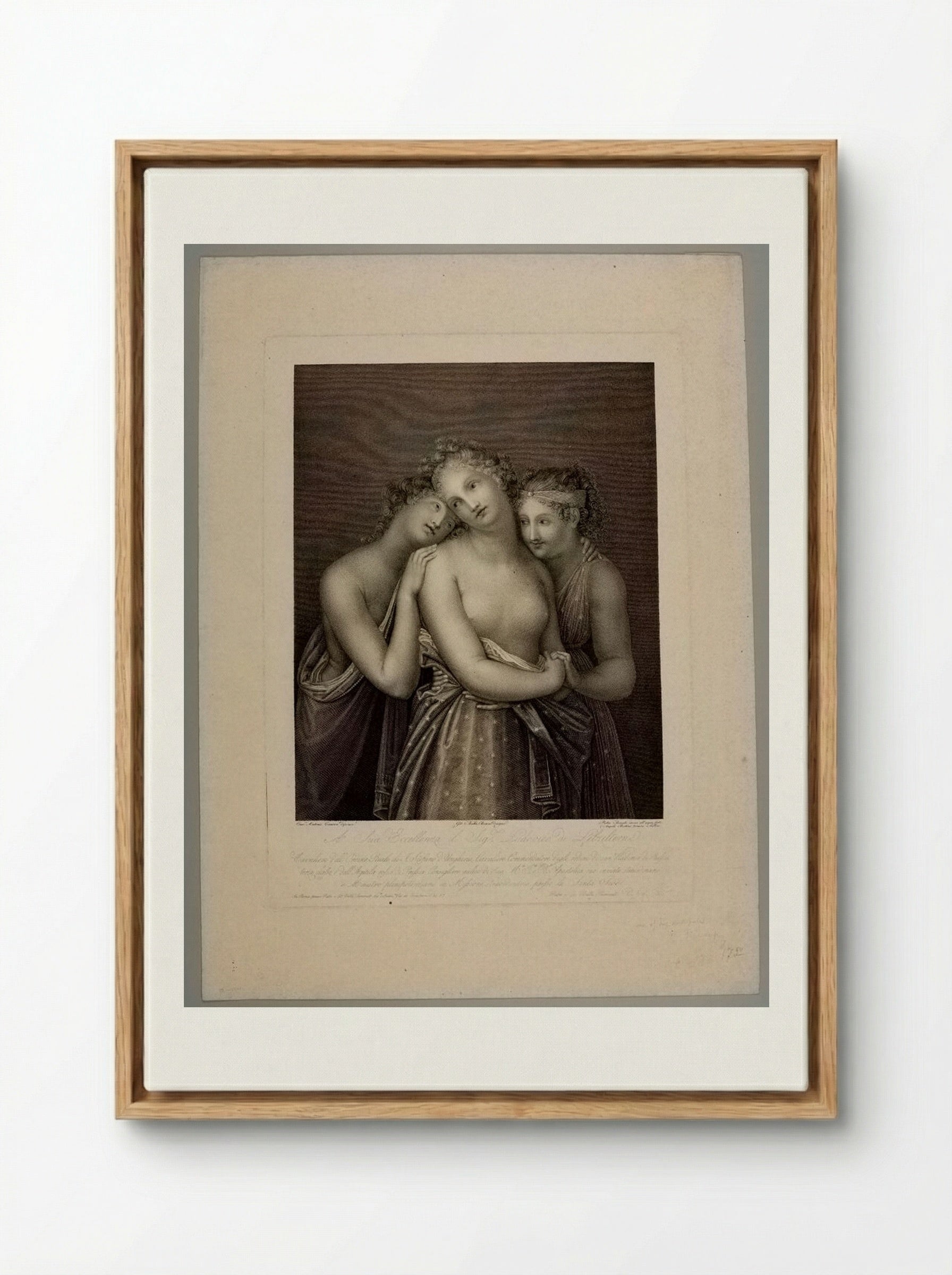 The Three Graces - Pietro Bonato - Framed Canvas Wood