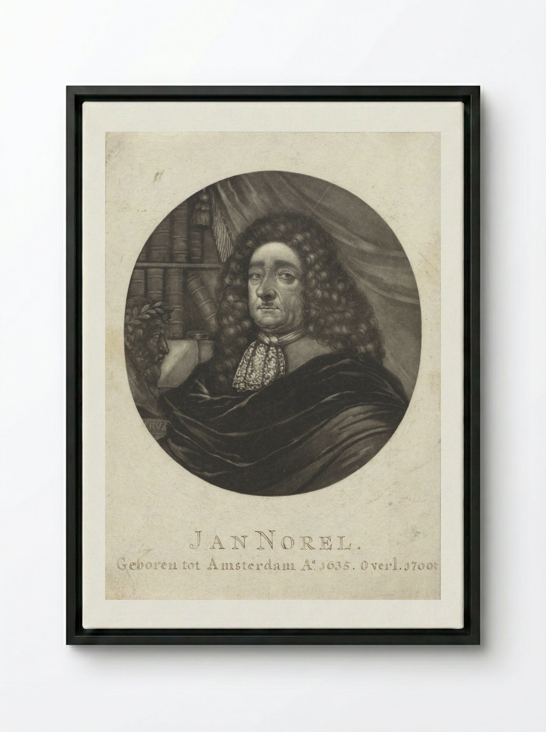 Portrait of Petrus Boudaan - Pieter Schenk (I) - Framed Canvas Black