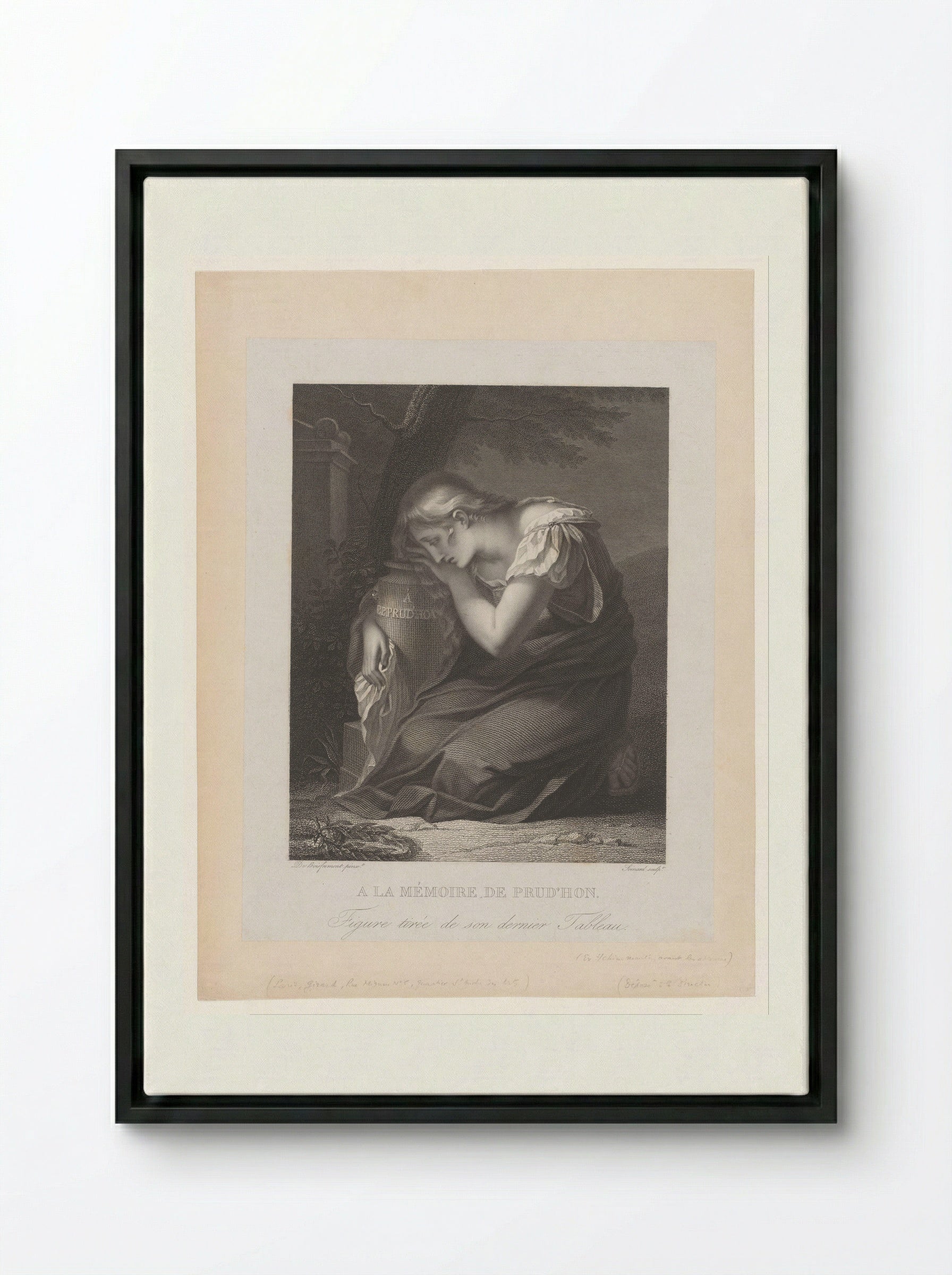 A la mémoire de Prud'hon - Alexis François Girard - Framed Canvas Black