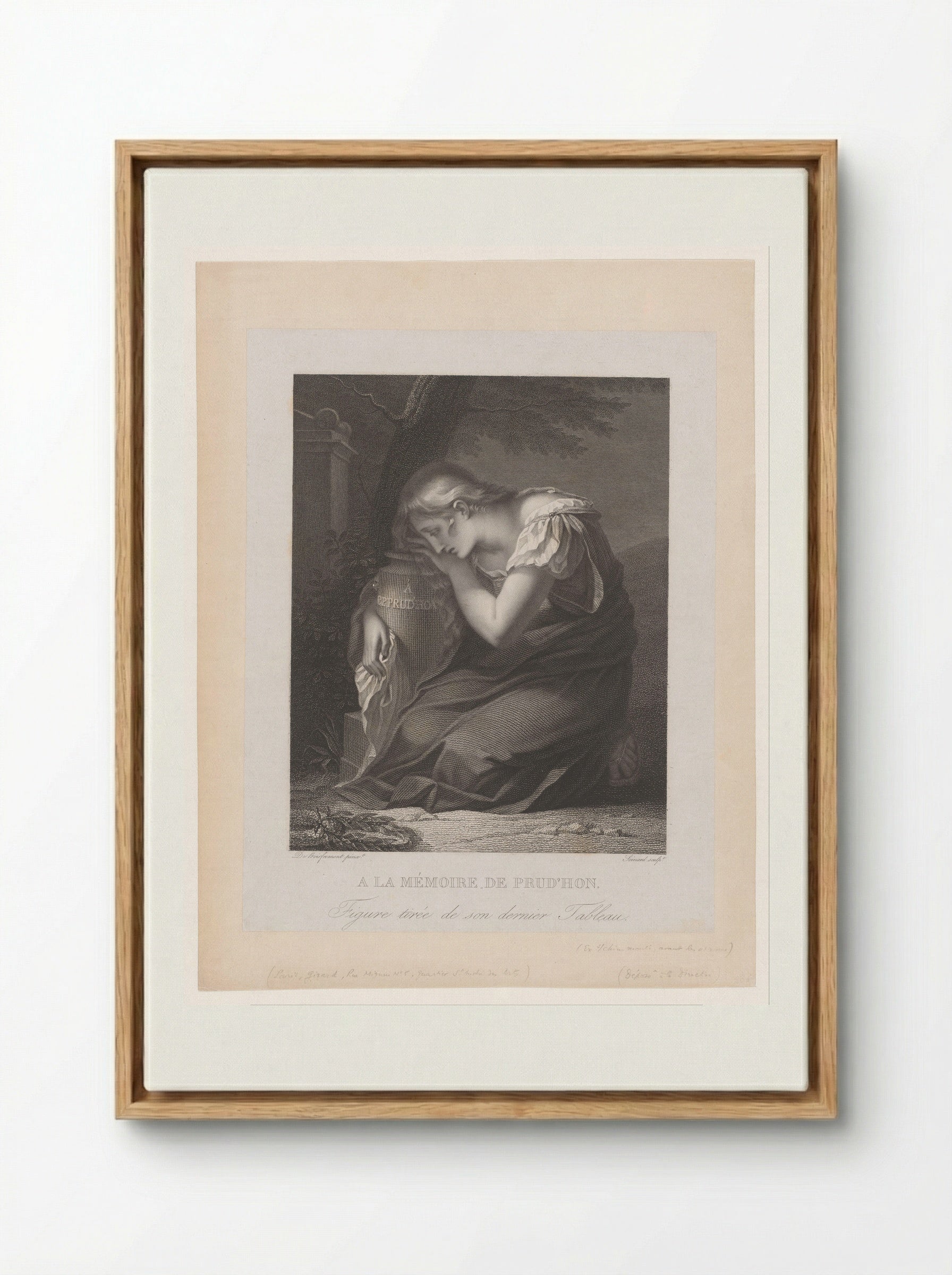 A la mémoire de Prud'hon - Alexis François Girard - Framed Canvas Wood
