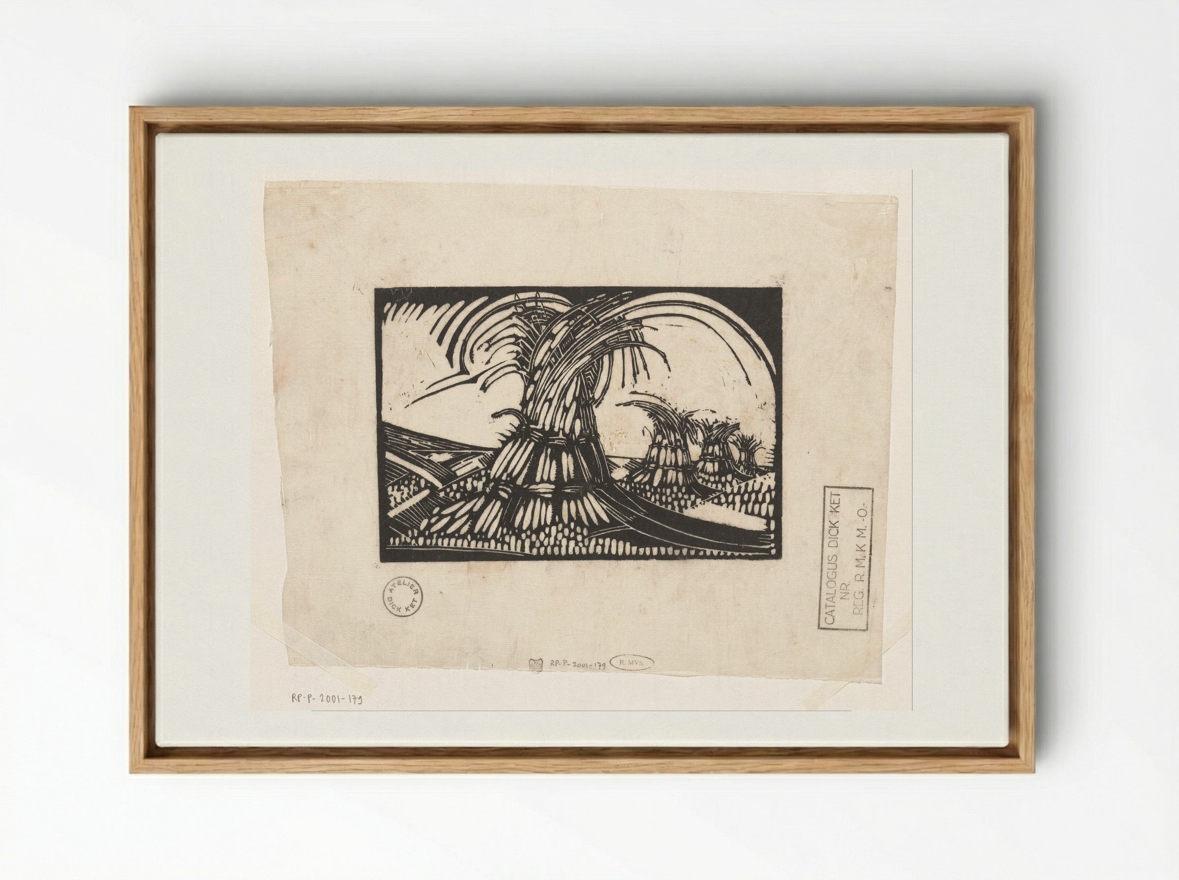 Korenschoven te Ede - Dick Ket - Framed Canvas Wood