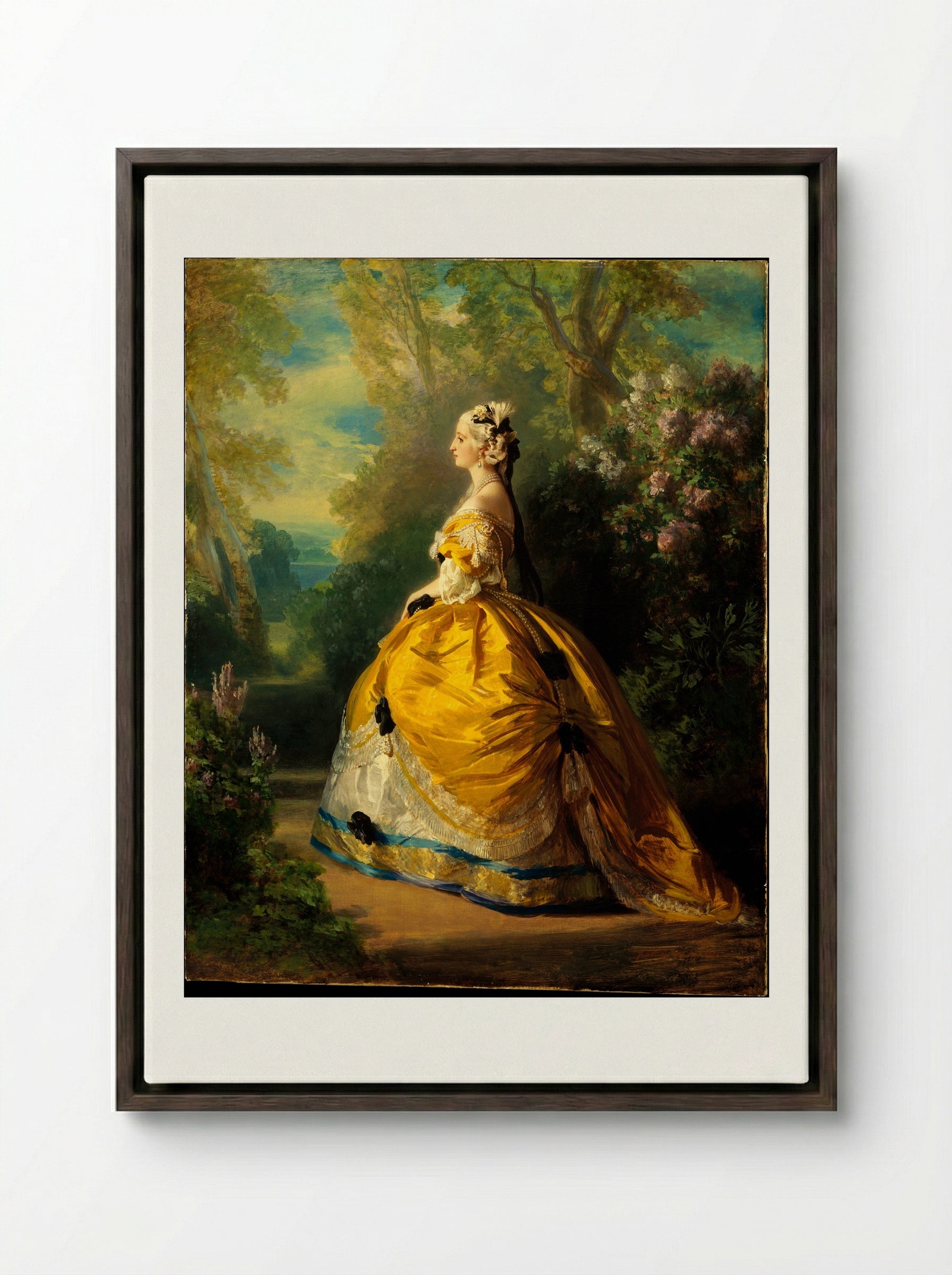 The Empress Eugénie - Franz Xaver Winterhalter - Framed Canvas Dark Wood