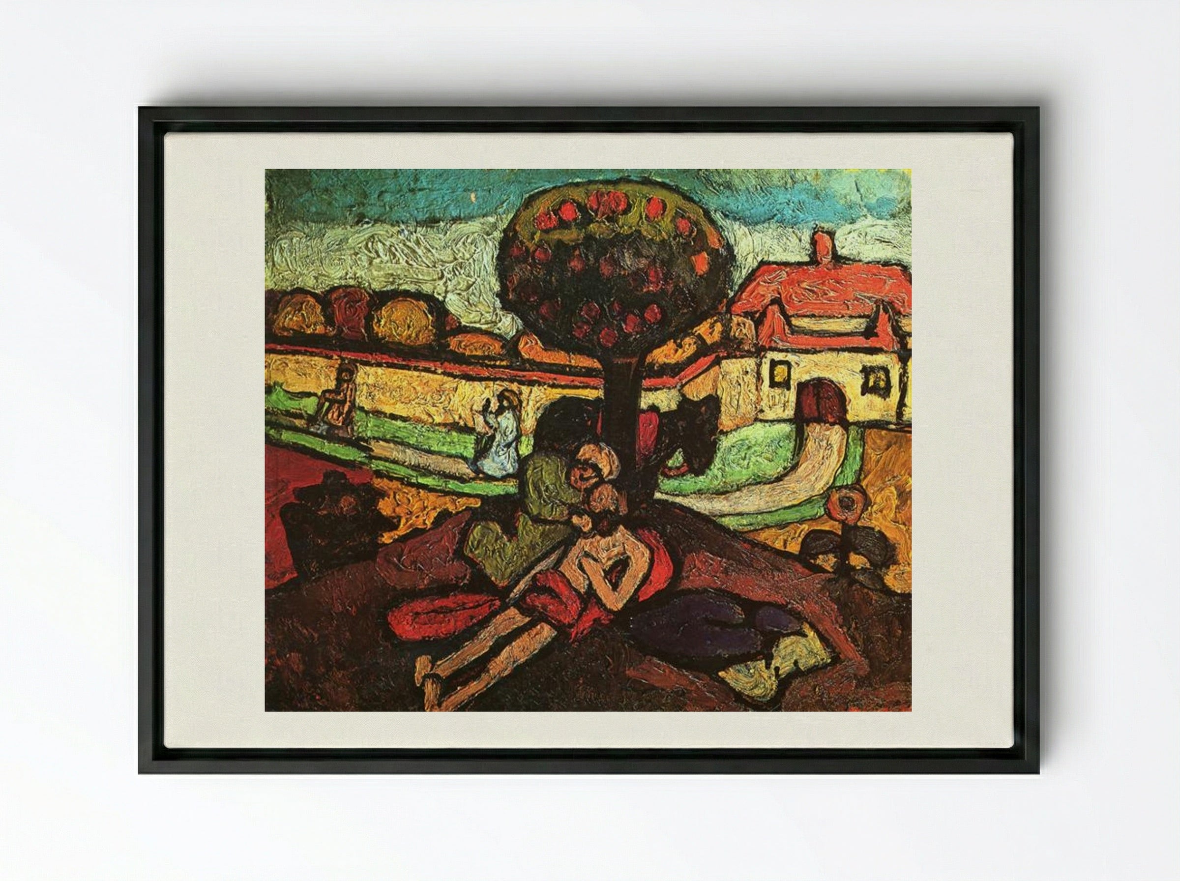 The Good Samaritan - Paula Modersohn-Becker - Framed Canvas Black