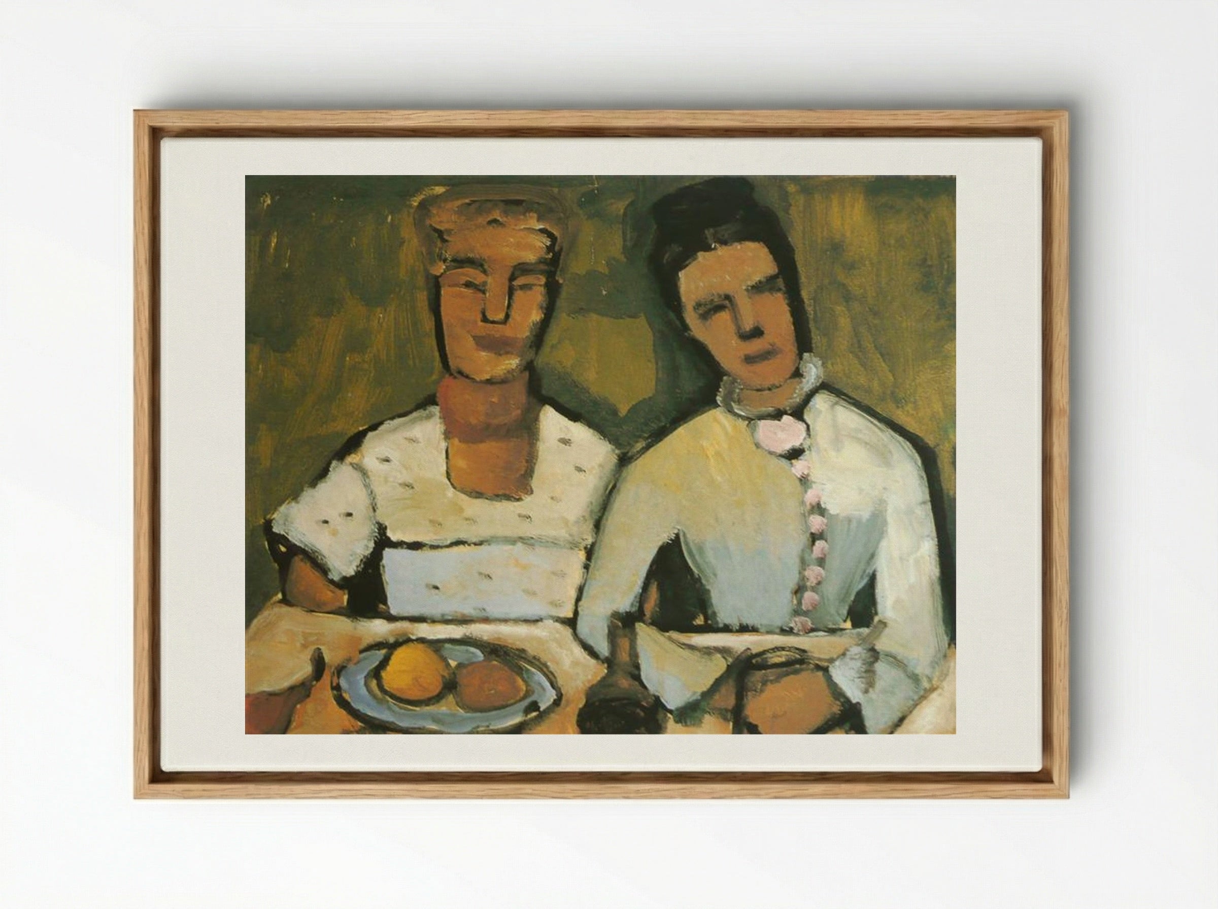 Lee and his sister Hoetger - Paula Modersohn-Becker - Framed Canvas Wood
