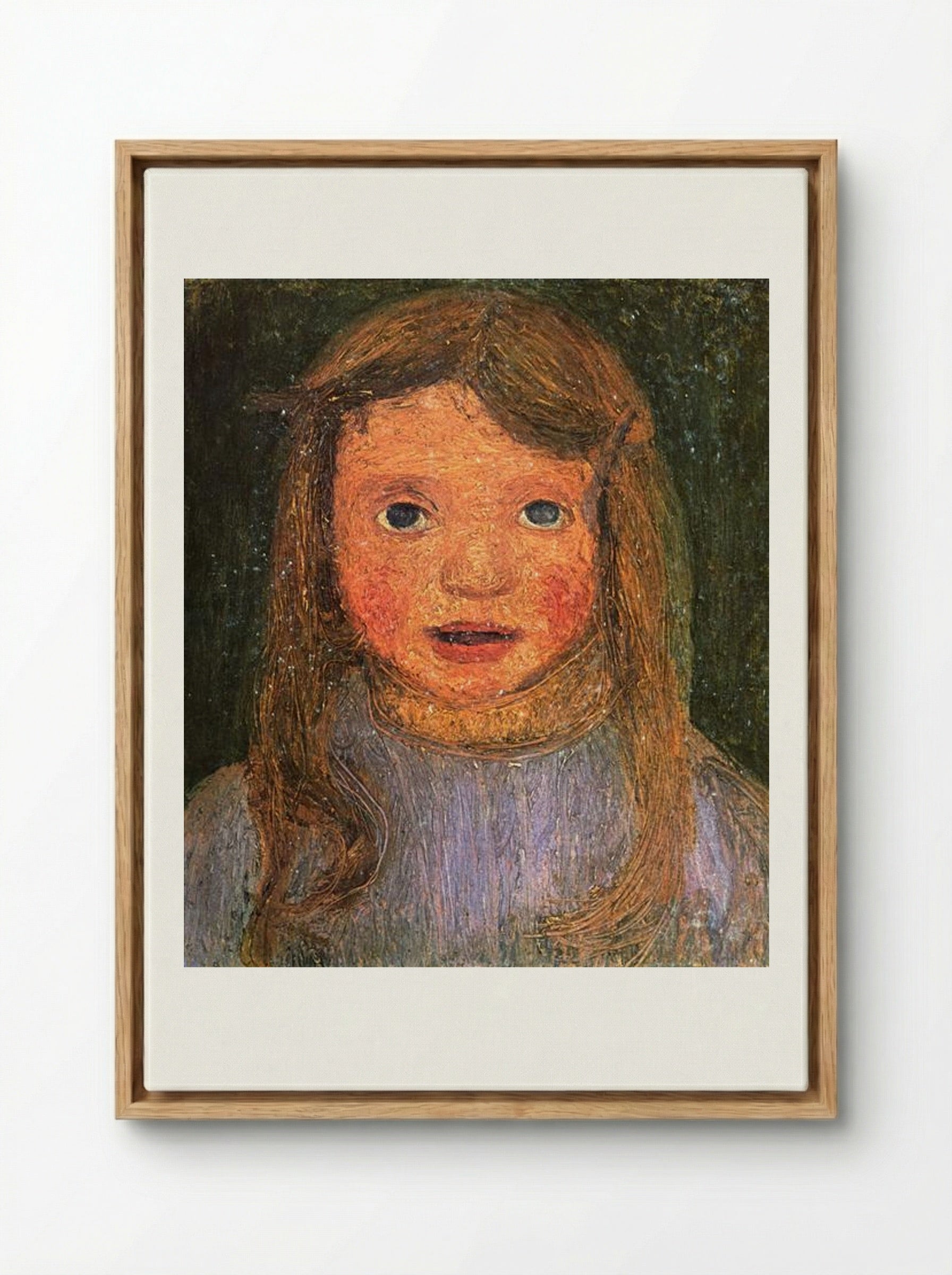 Head of a little girl (Elsbeth) - Paula Modersohn-Becker - Framed Canvas Wood