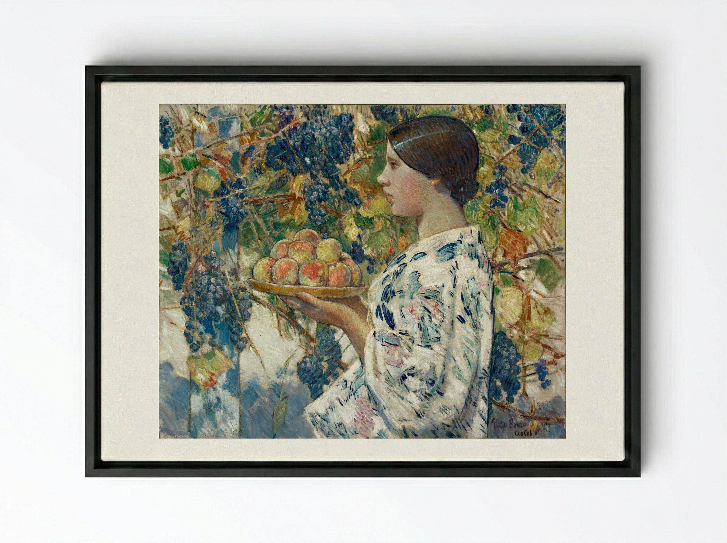 West Indian Girl - Childe Hassam - Framed Canvas Black