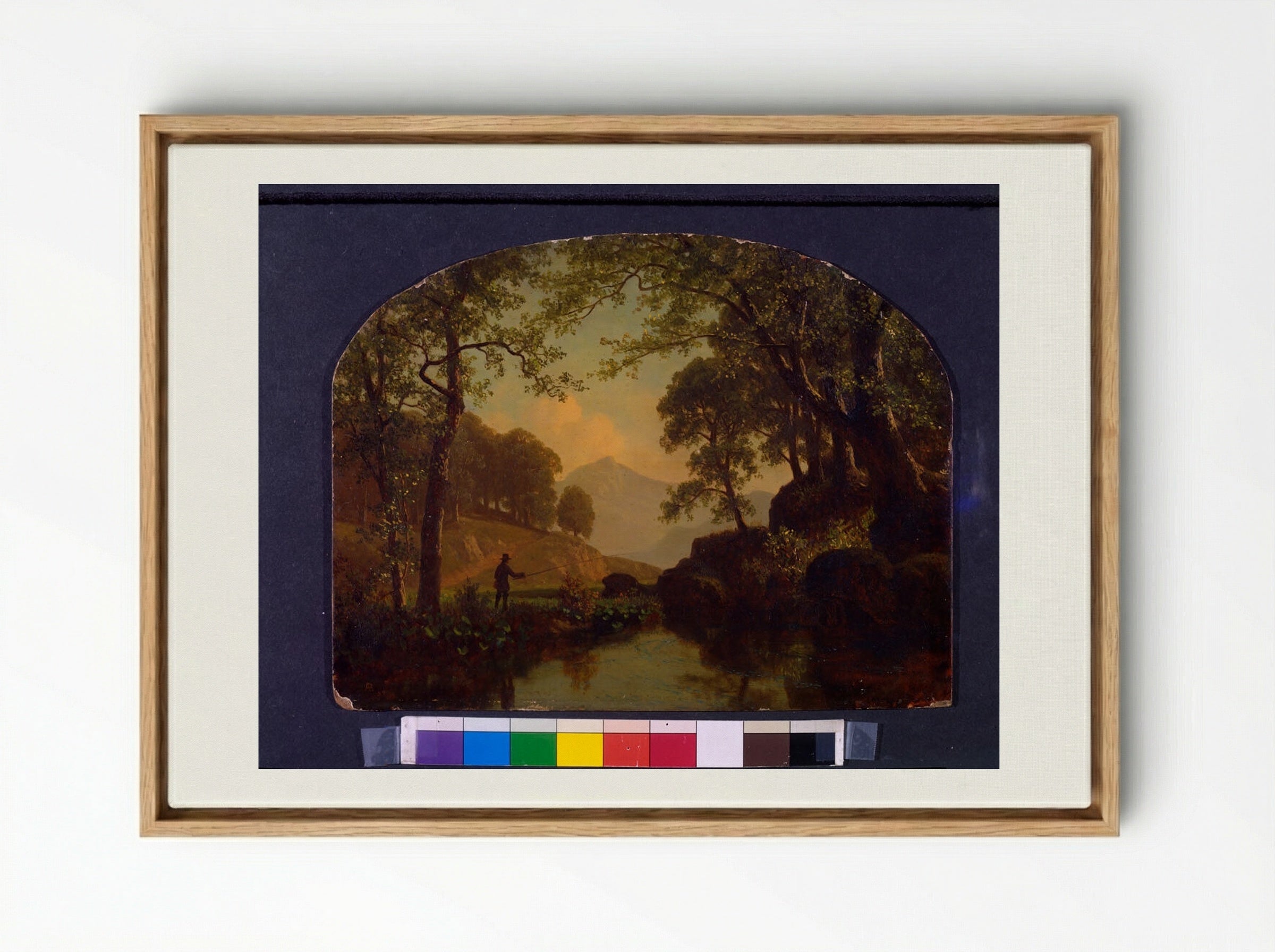 The Trout Brook - Albert Bierstadt - Framed Canvas Wood