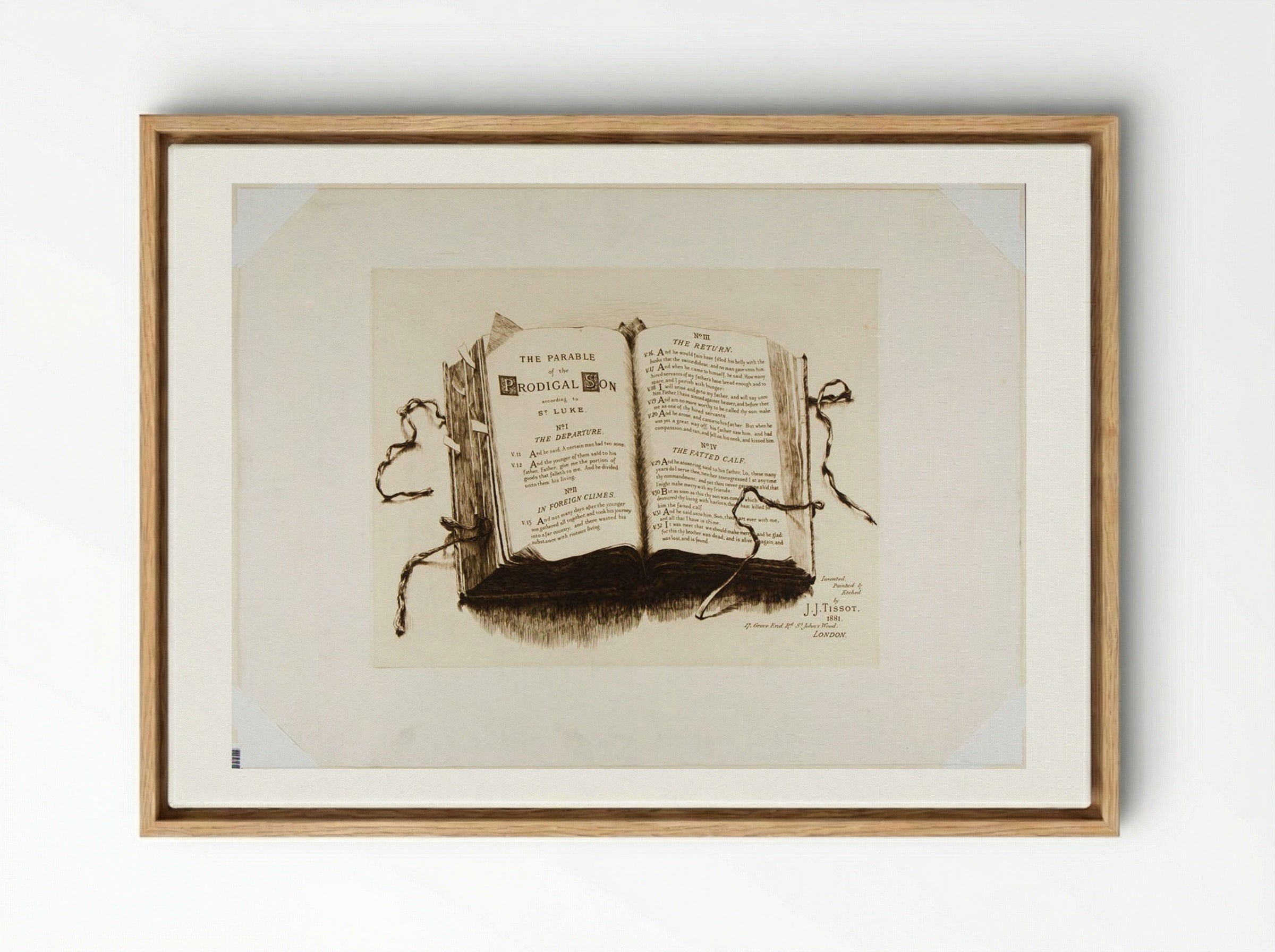Titlepage from The Parable of the Prodigal Son - James Tissot - Framed Canvas Wood