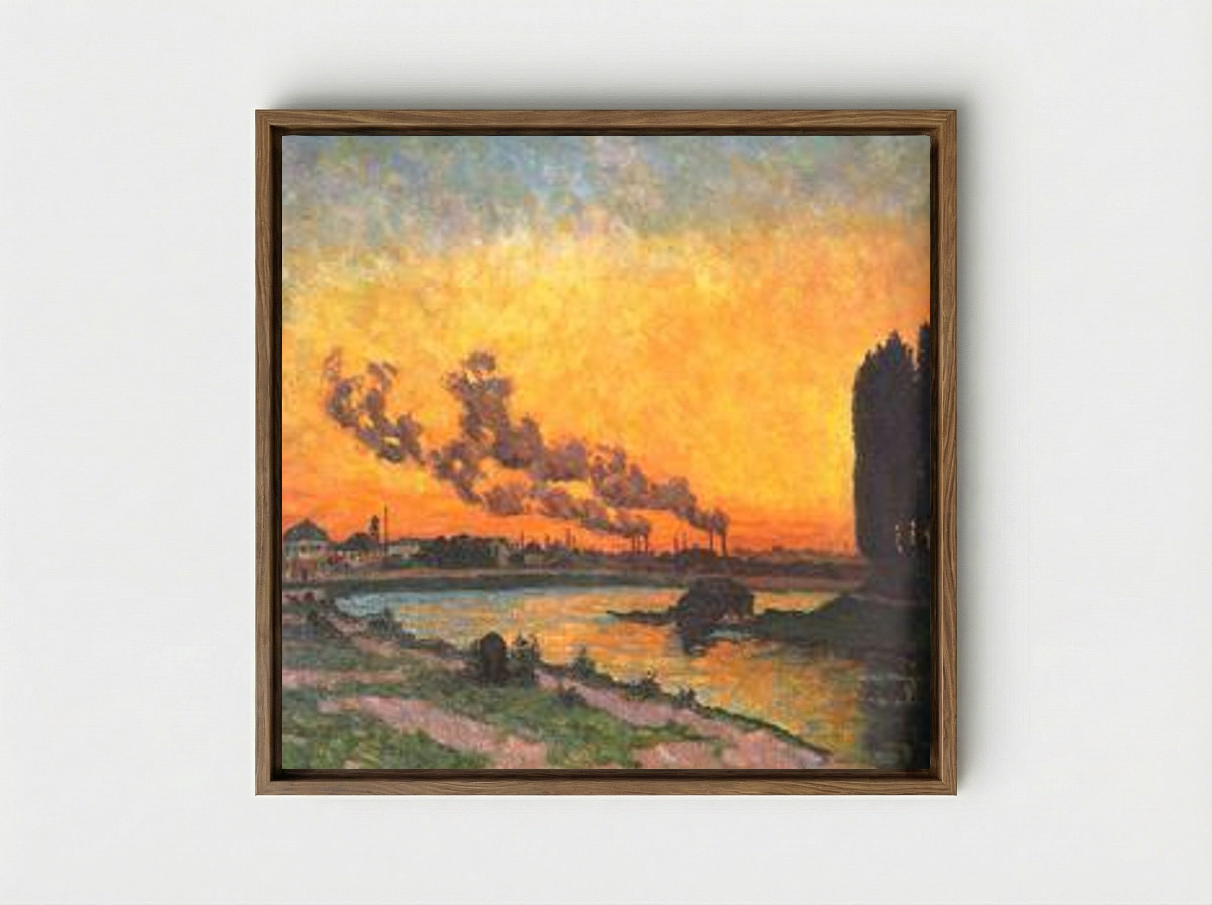 Sunset at Ivry (Soleil couchant à Ivry) - Armand Guillaumin - Framed Canvas Wood