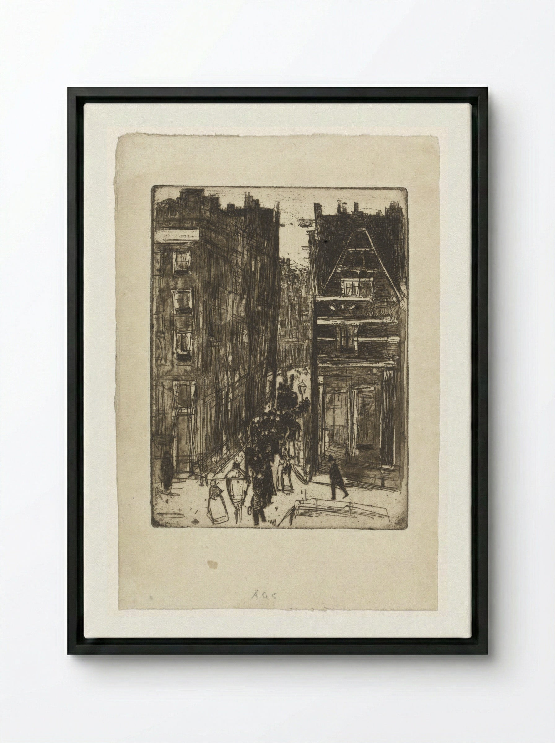 Gasthuismolensteeg in Amsterdam - Isaac Israels - Framed Canvas Black