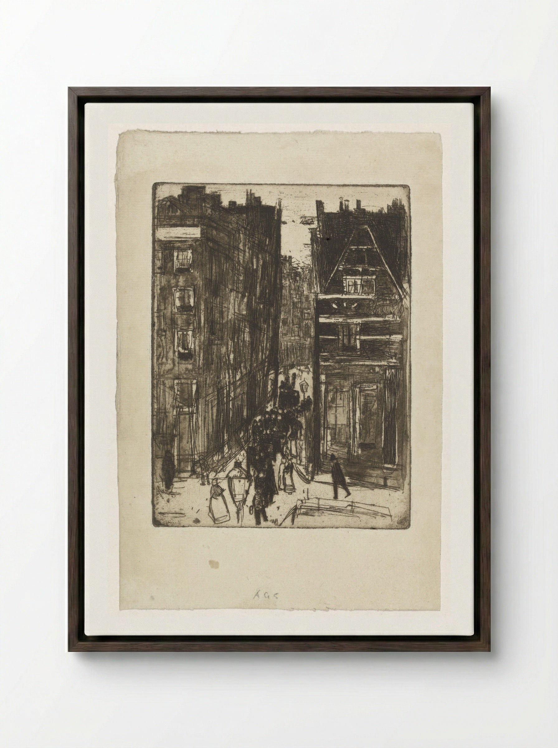 Gasthuismolensteeg in Amsterdam - Isaac Israels - Framed Canvas Dark Wood