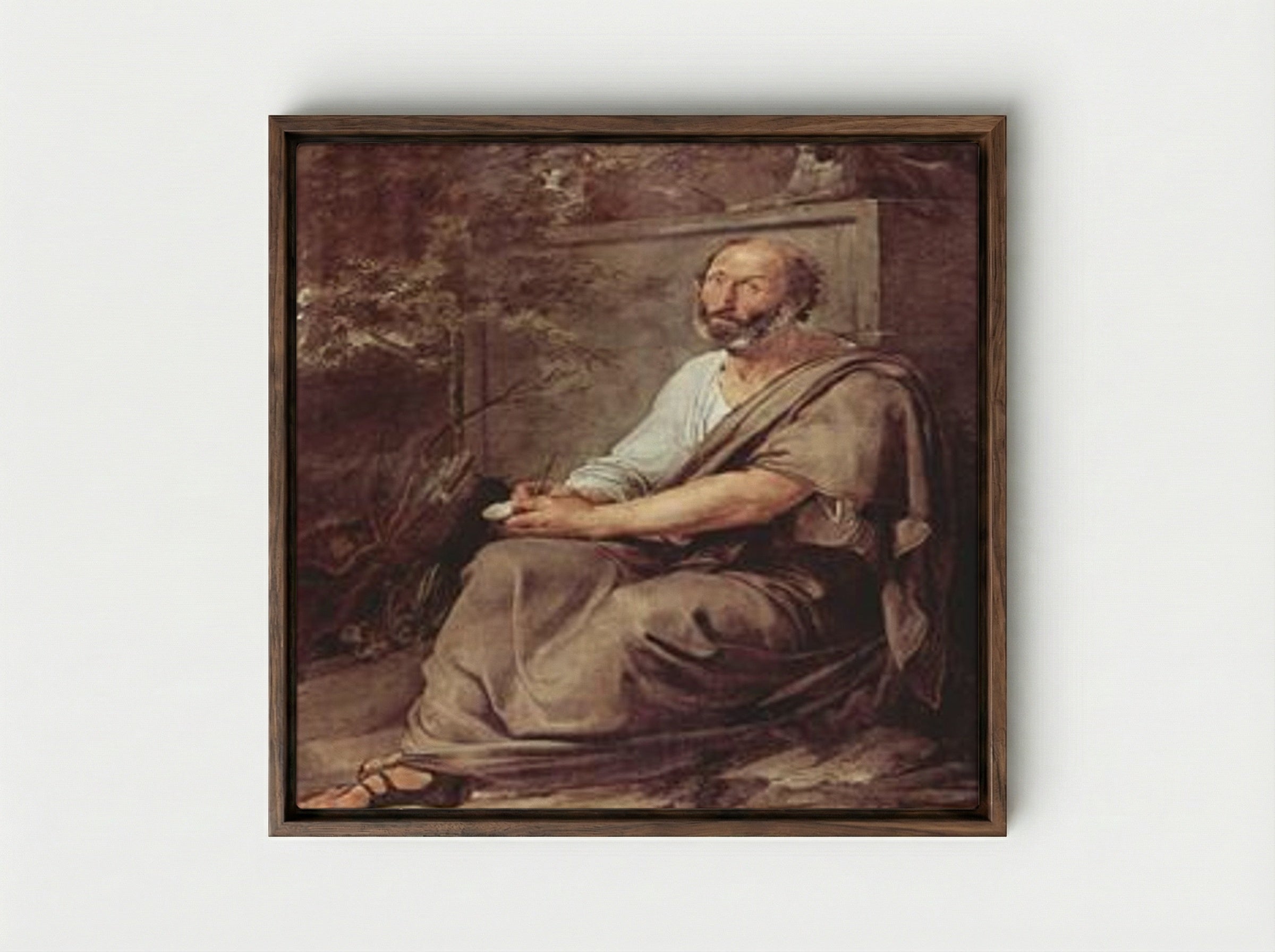 Aristotle - Francesco Hayez - Framed Canvas Dark Wood