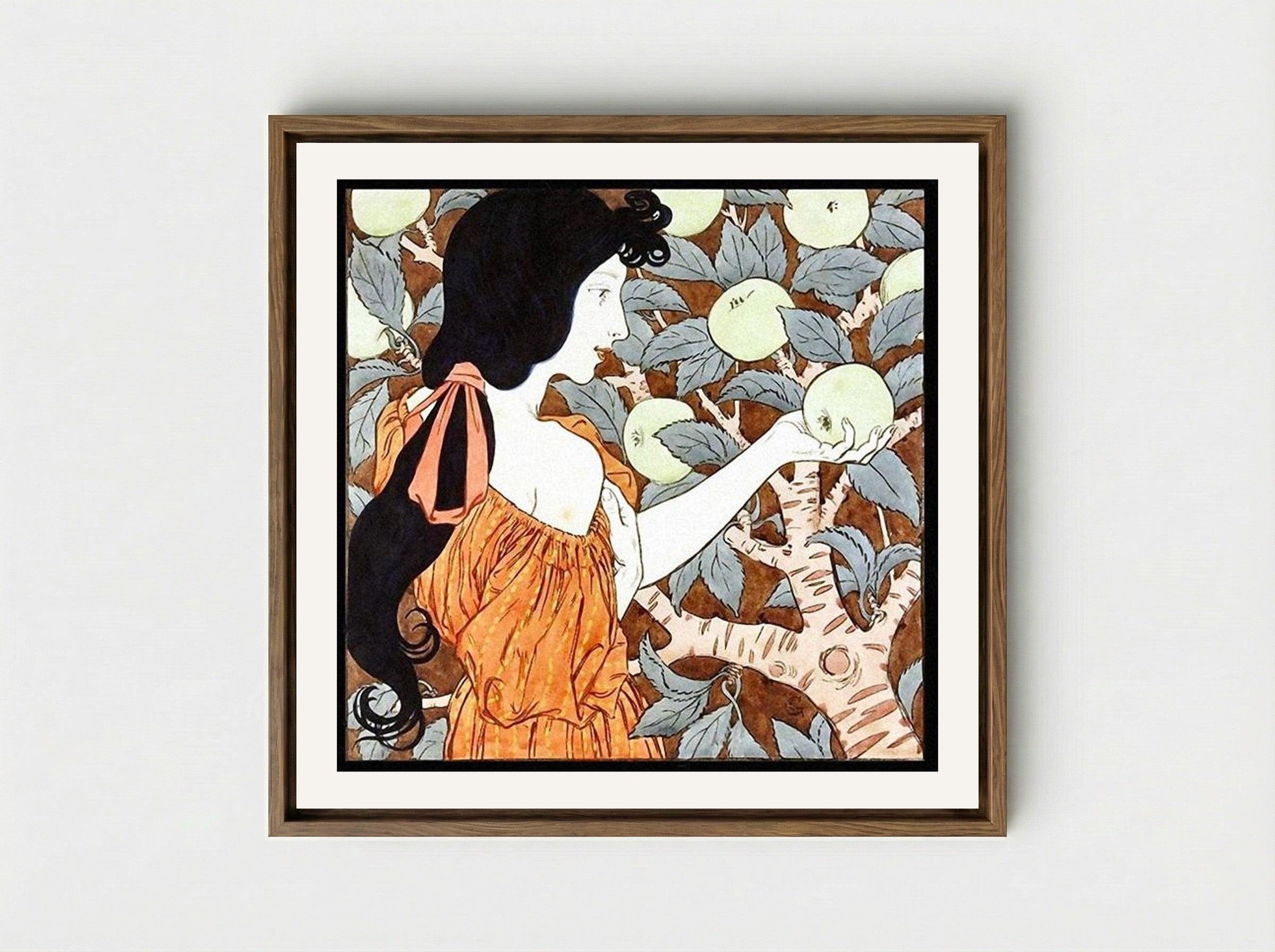 Tentation - Eugène Grasset - Framed Canvas Wood