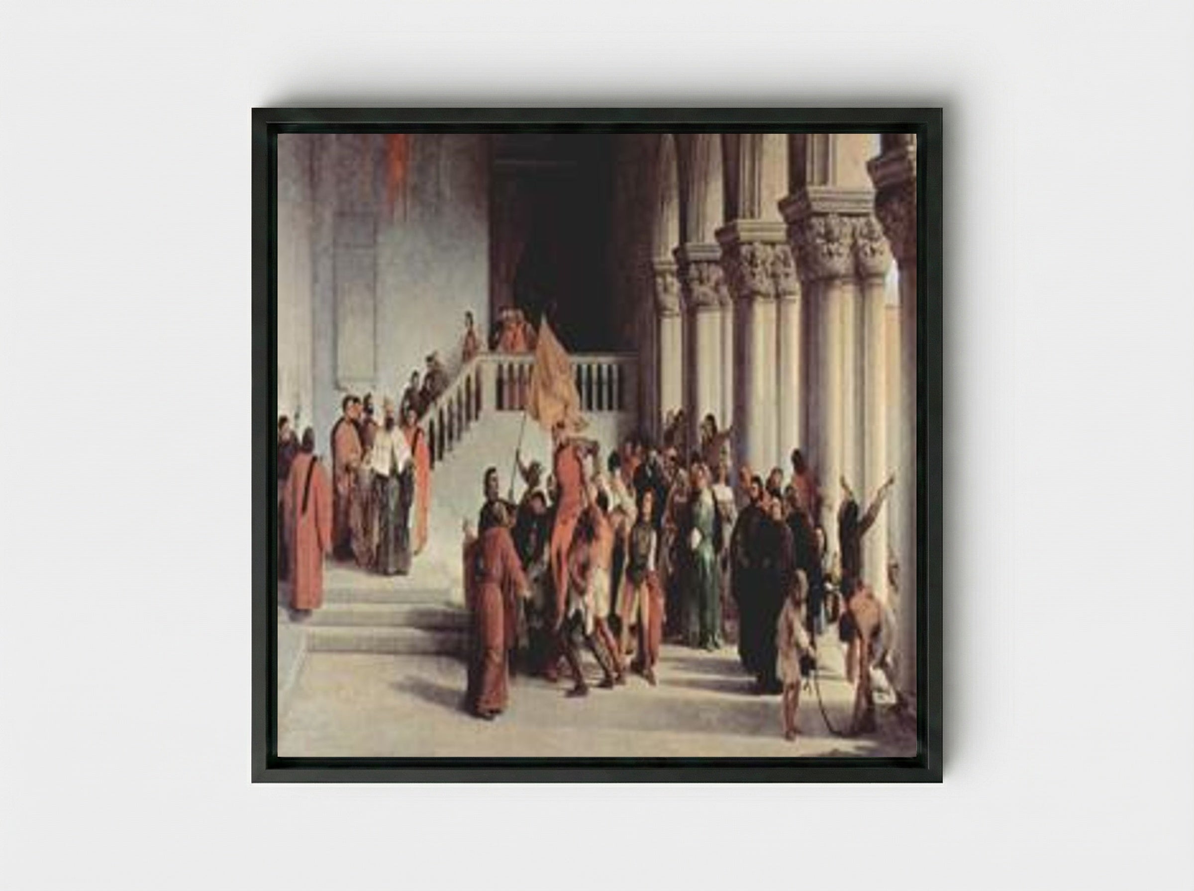 The Liberation of Vettor Pisani - Francesco Hayez - Framed Canvas Black