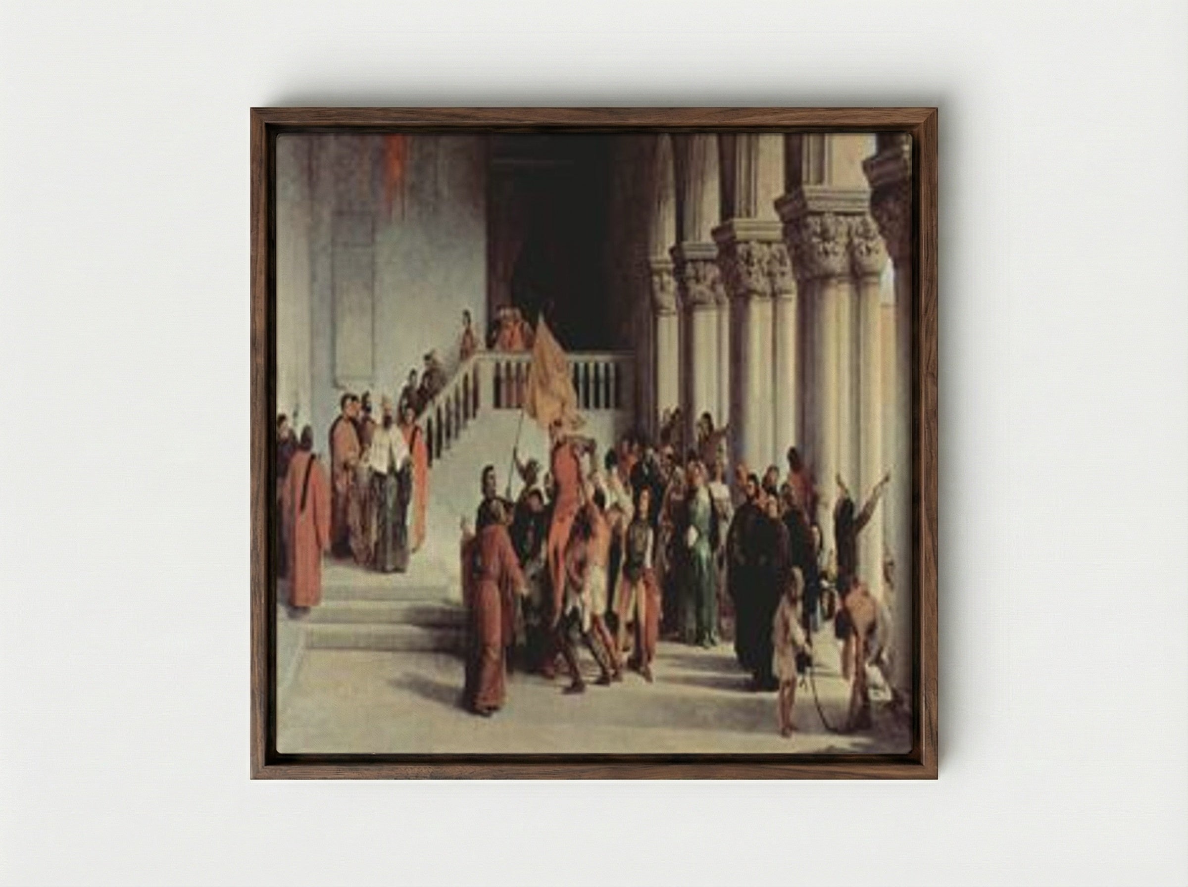 The Liberation of Vettor Pisani - Francesco Hayez - Framed Canvas Dark Wood