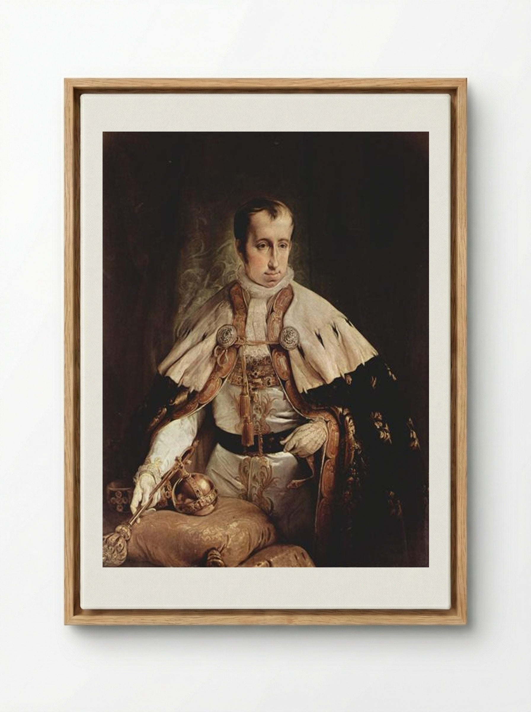 Portrait of Ferdinand I of Austria - Francesco Hayez - Framed Canvas Wood