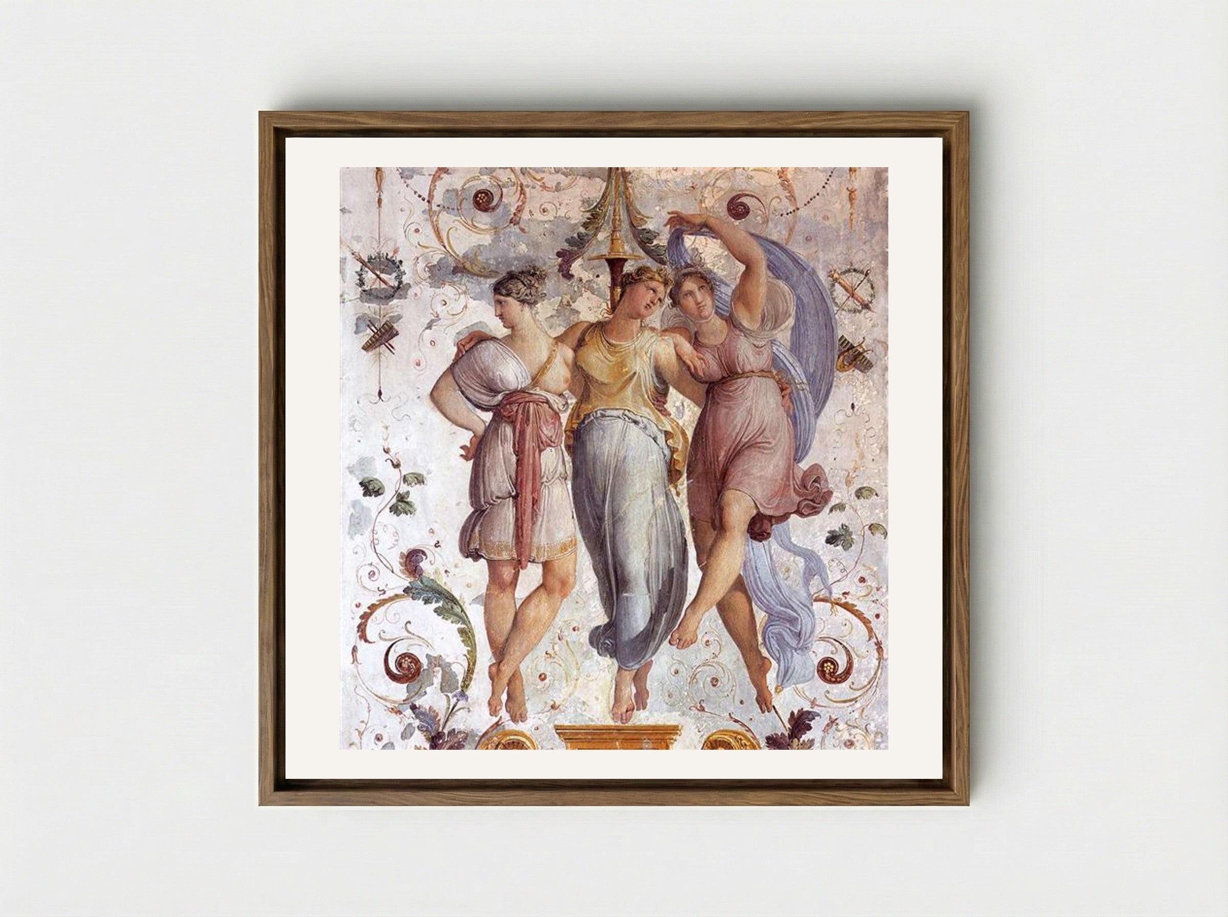 The Three Graces - Francesco Hayez - Framed Canvas Wood