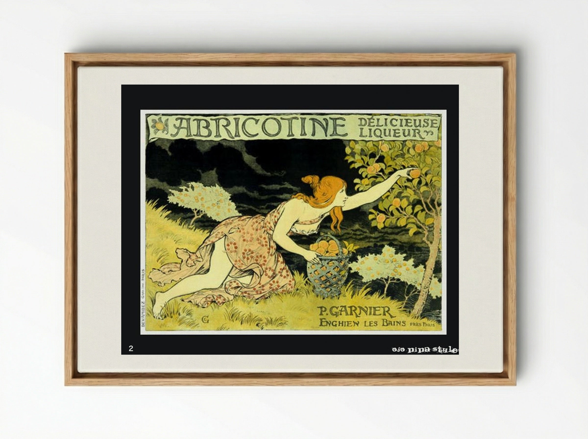 Abricotine - Eugène Grasset - Framed Canvas Wood