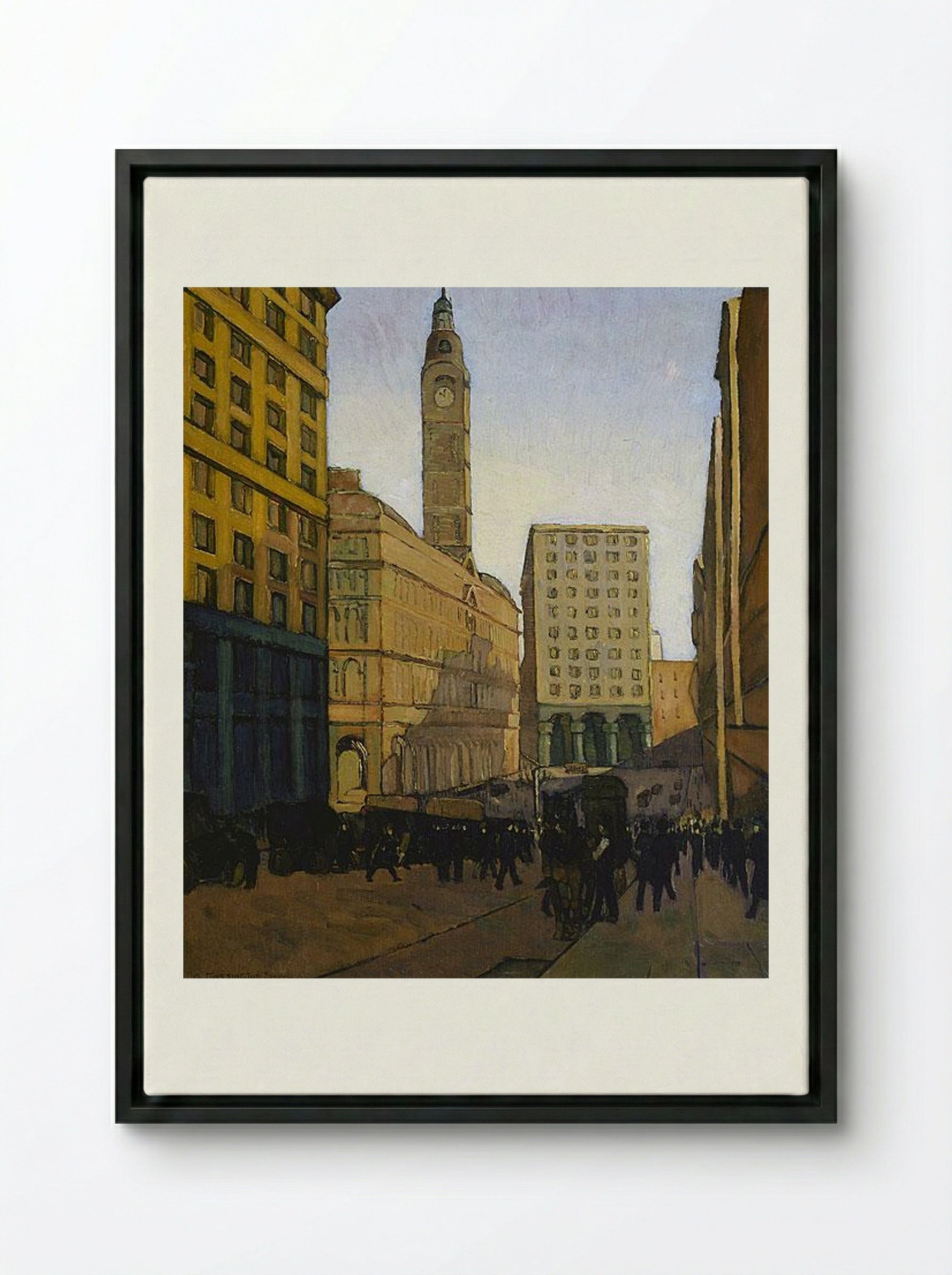 Centre of a city - Grace Cossington Smith - Framed Canvas Black