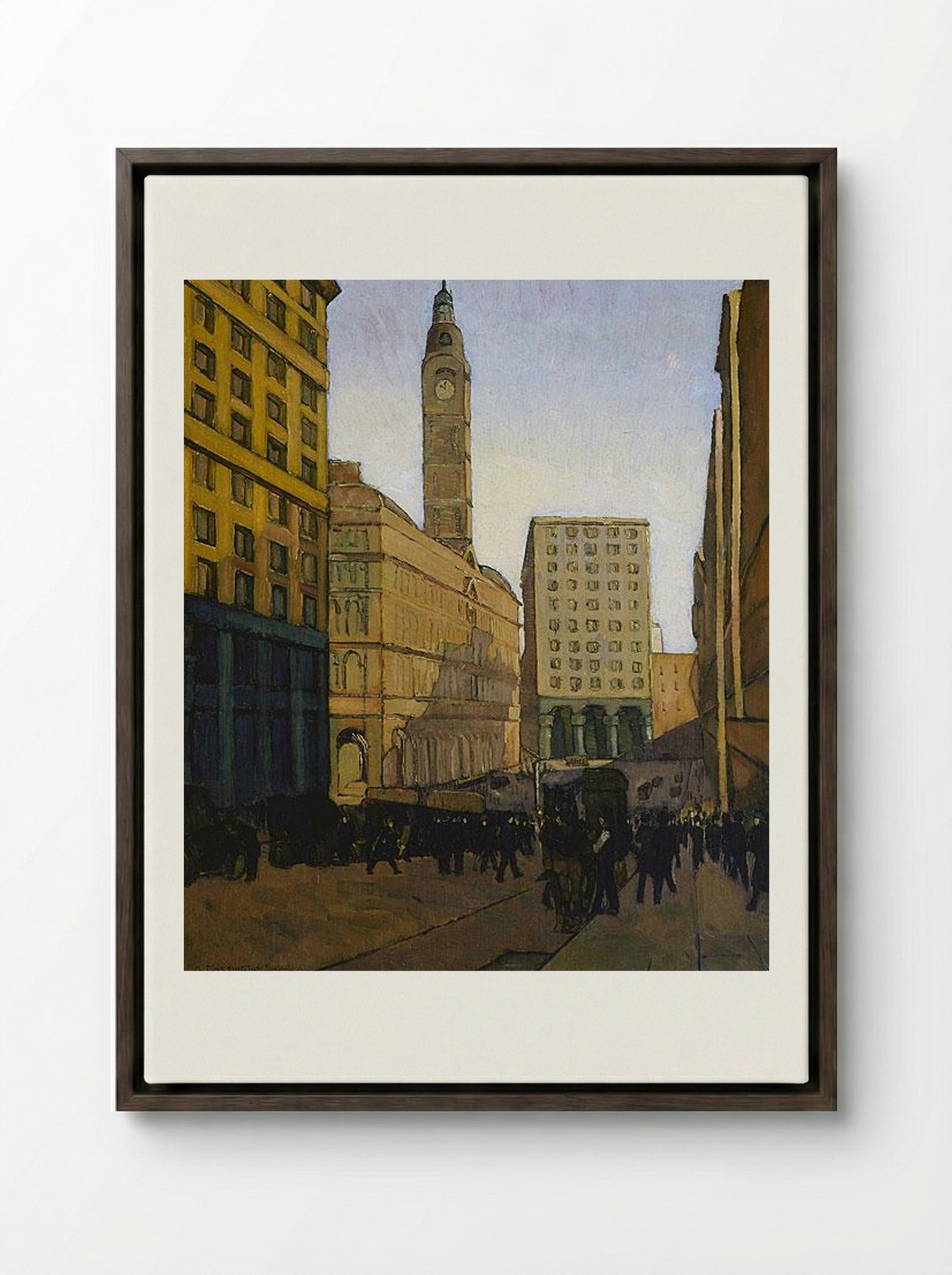 Centre of a city - Grace Cossington Smith - Framed Canvas Dark Wood