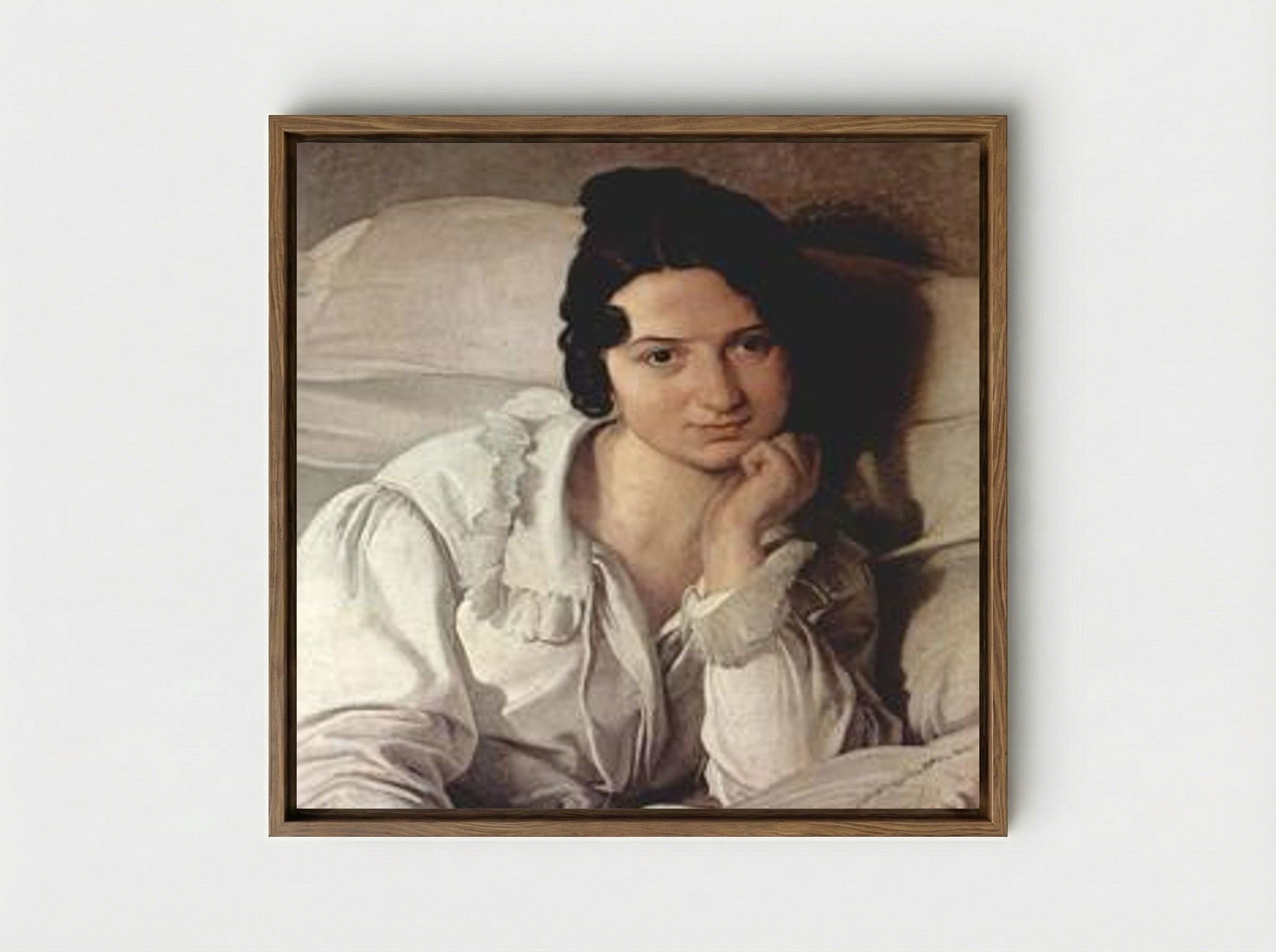 Carolina Zucchi (La Malata) - Francesco Hayez - Framed Canvas Wood