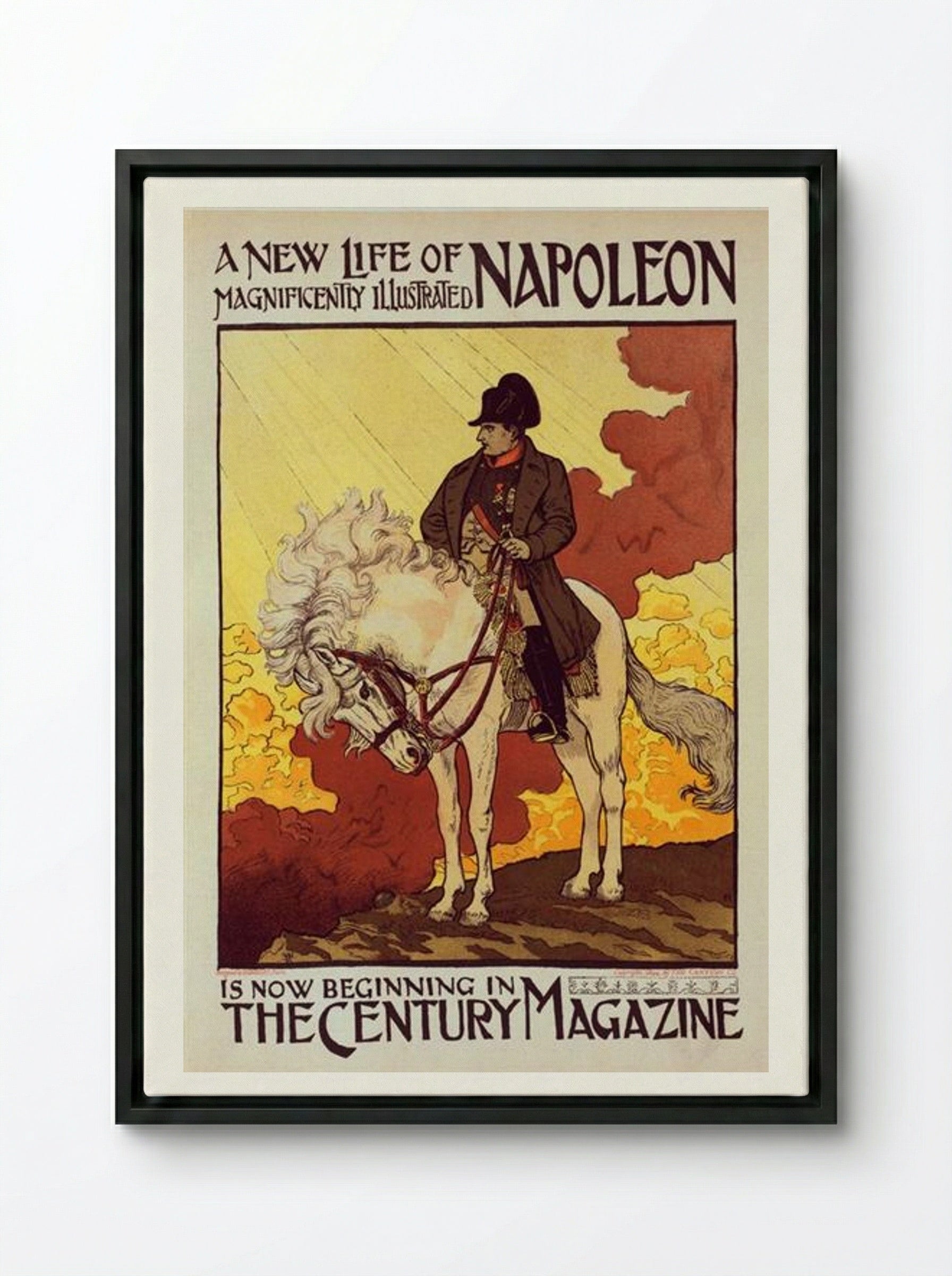 Affiche pour The Century Magazine, Napoléon - Eugène Grasset - Framed Canvas Black