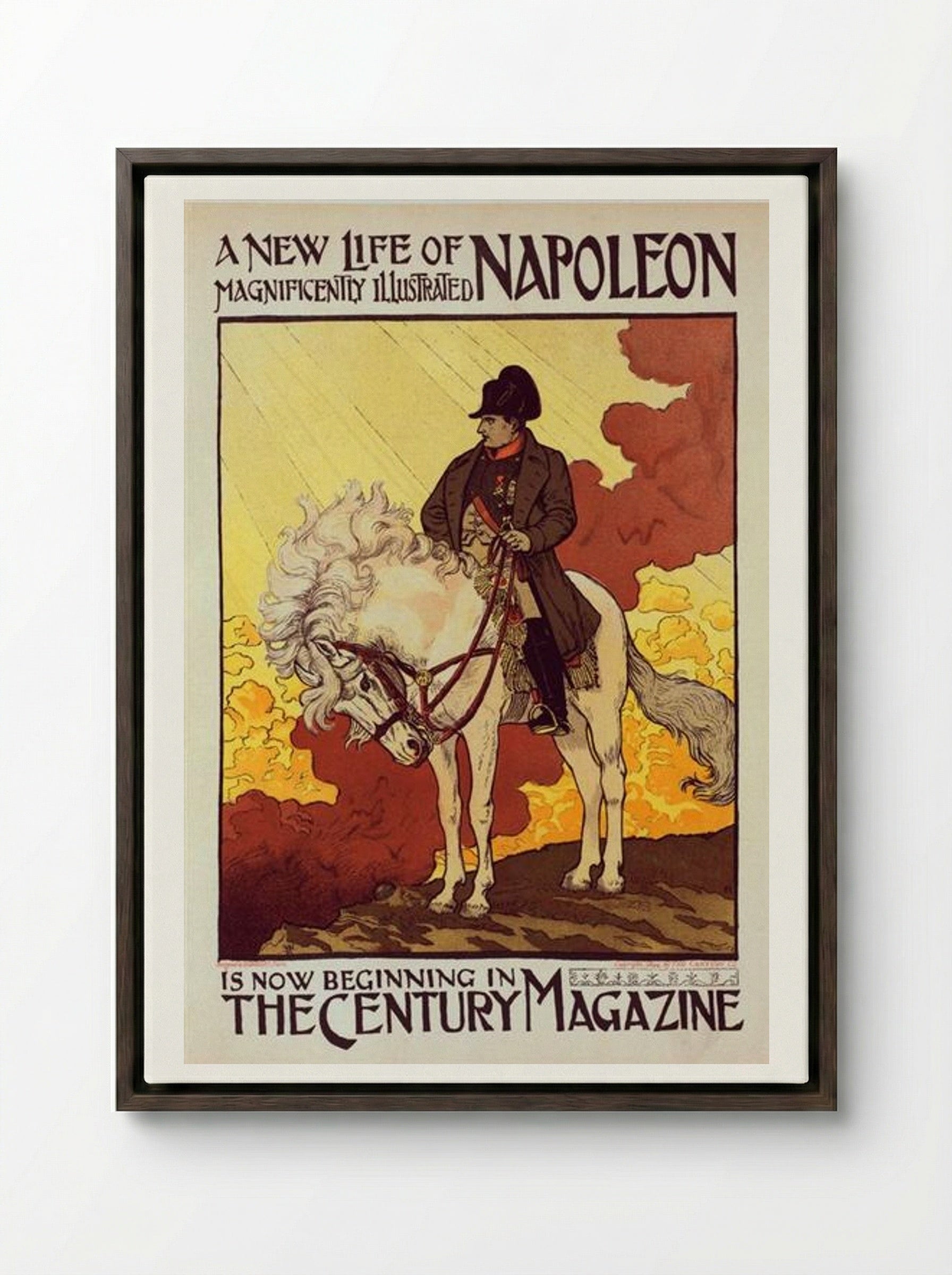 Affiche pour The Century Magazine, Napoléon - Eugène Grasset - Framed Canvas Dark Wood