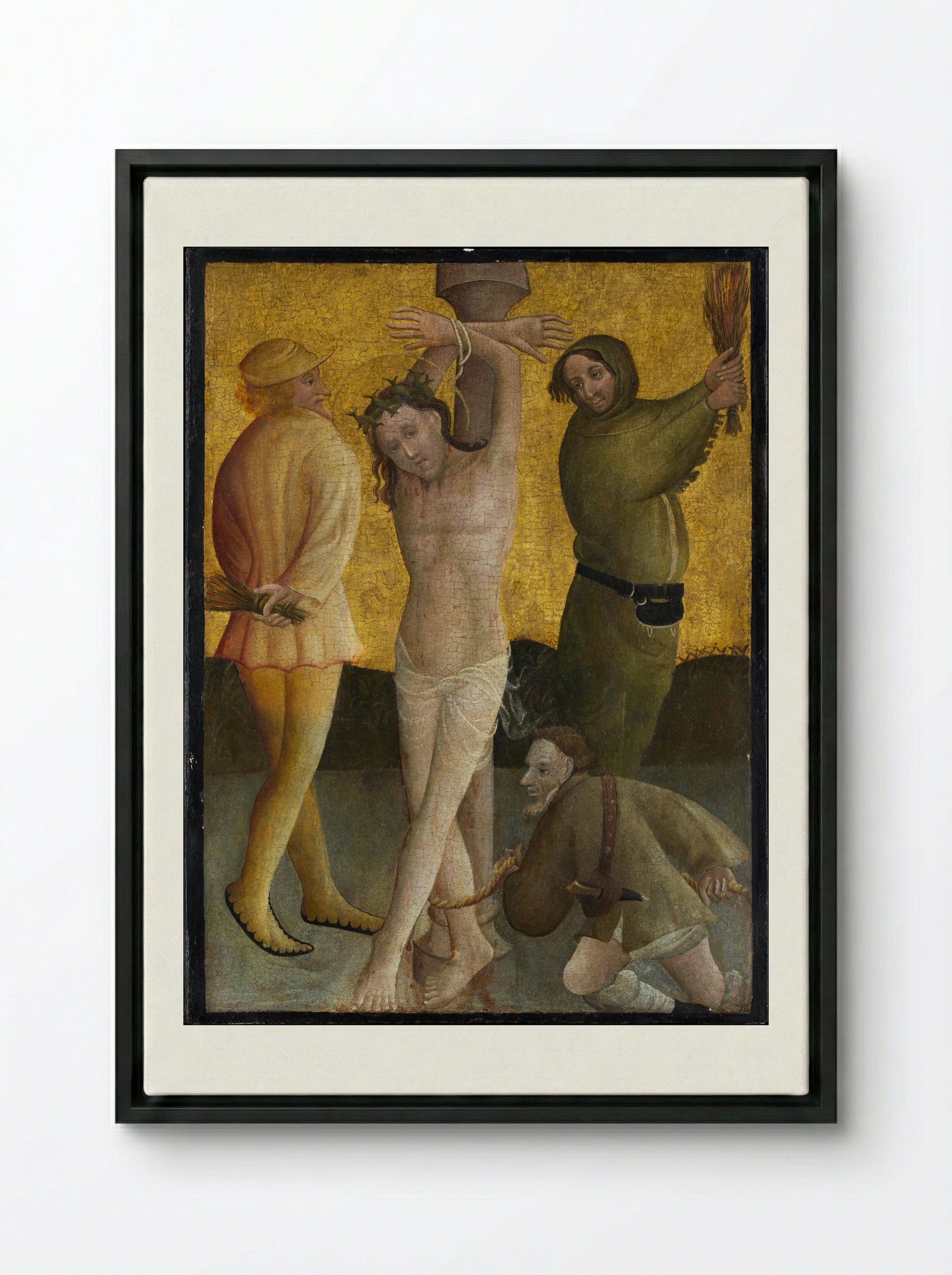 The Flagellation - Master of the Berswordt Altar - Framed Canvas Black