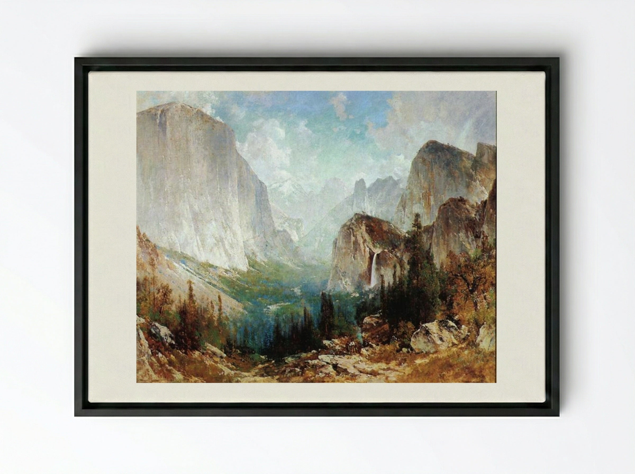 After the Storm, Yosemite Valley - Thomas Hill - Framed Canvas Black