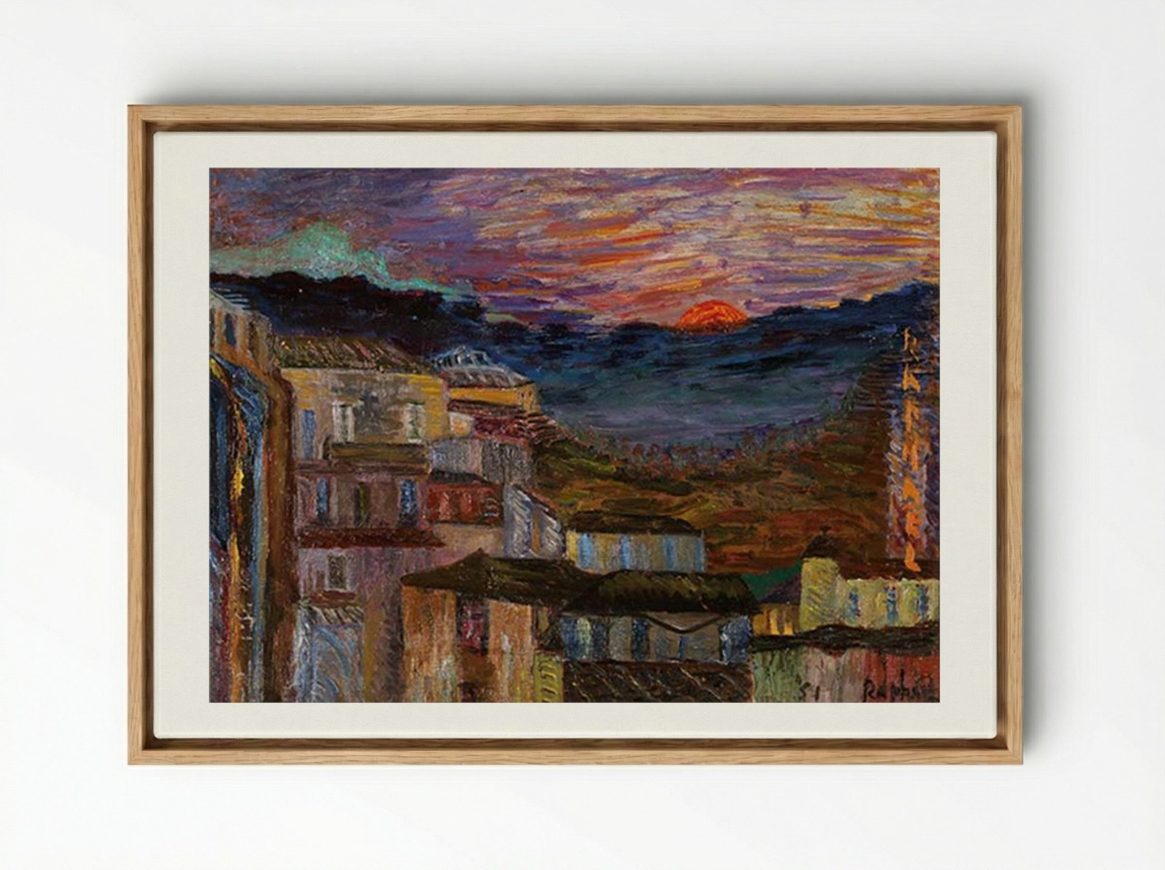 Caltagirone all’alba - Antonietta Raphael - Framed Canvas Wood