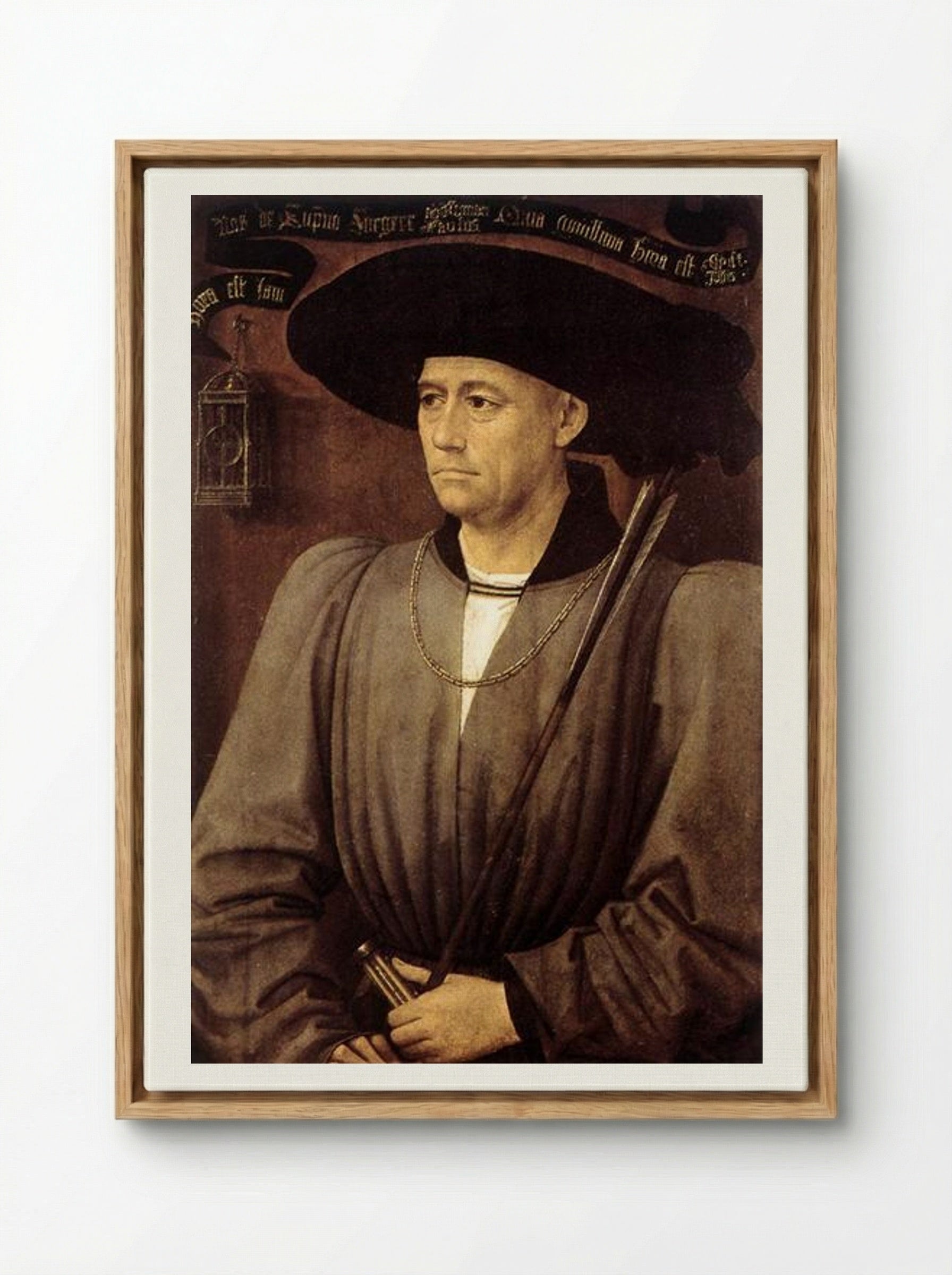 Portrait of a Man - Rogier van der Weyden - Framed Canvas Wood