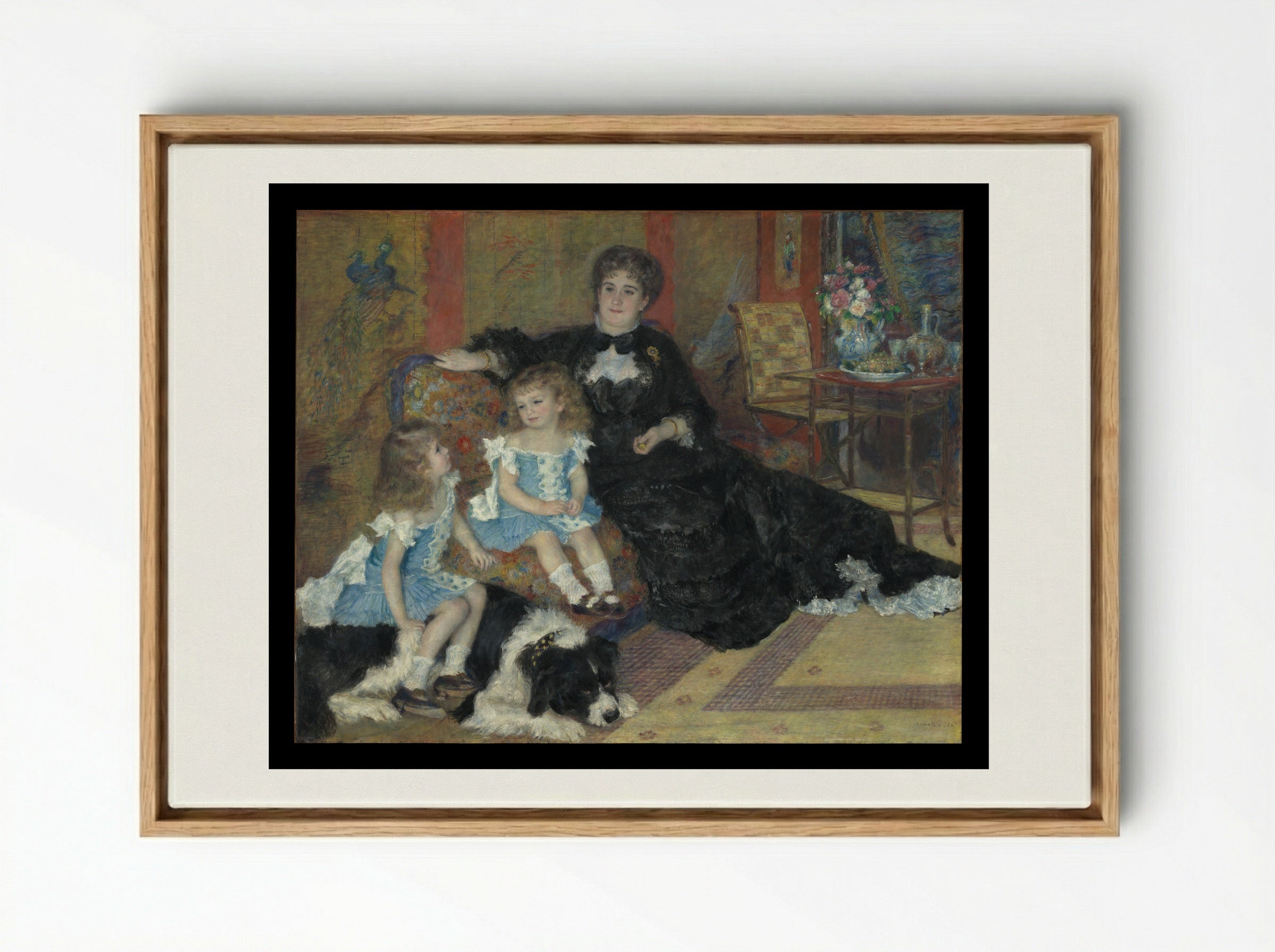 Madame Georges Charpentier and Her Children - Pierre-Auguste Renoir - Framed Canvas Wood