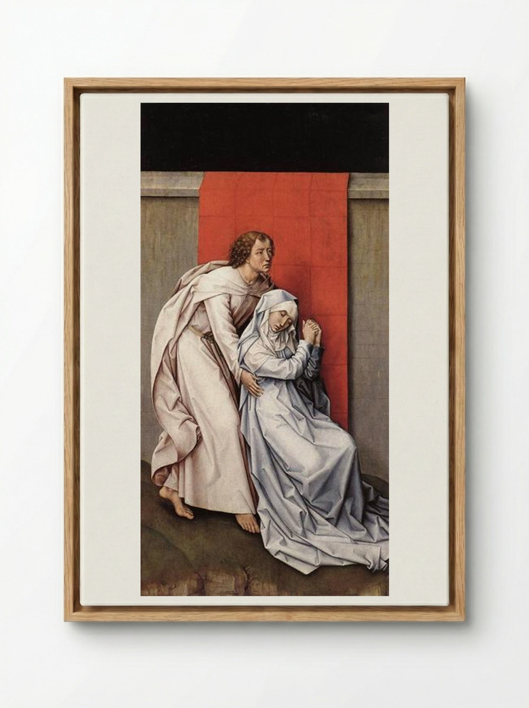 Crucifixion Diptych - Rogier van der Weyden - Framed Canvas Wood