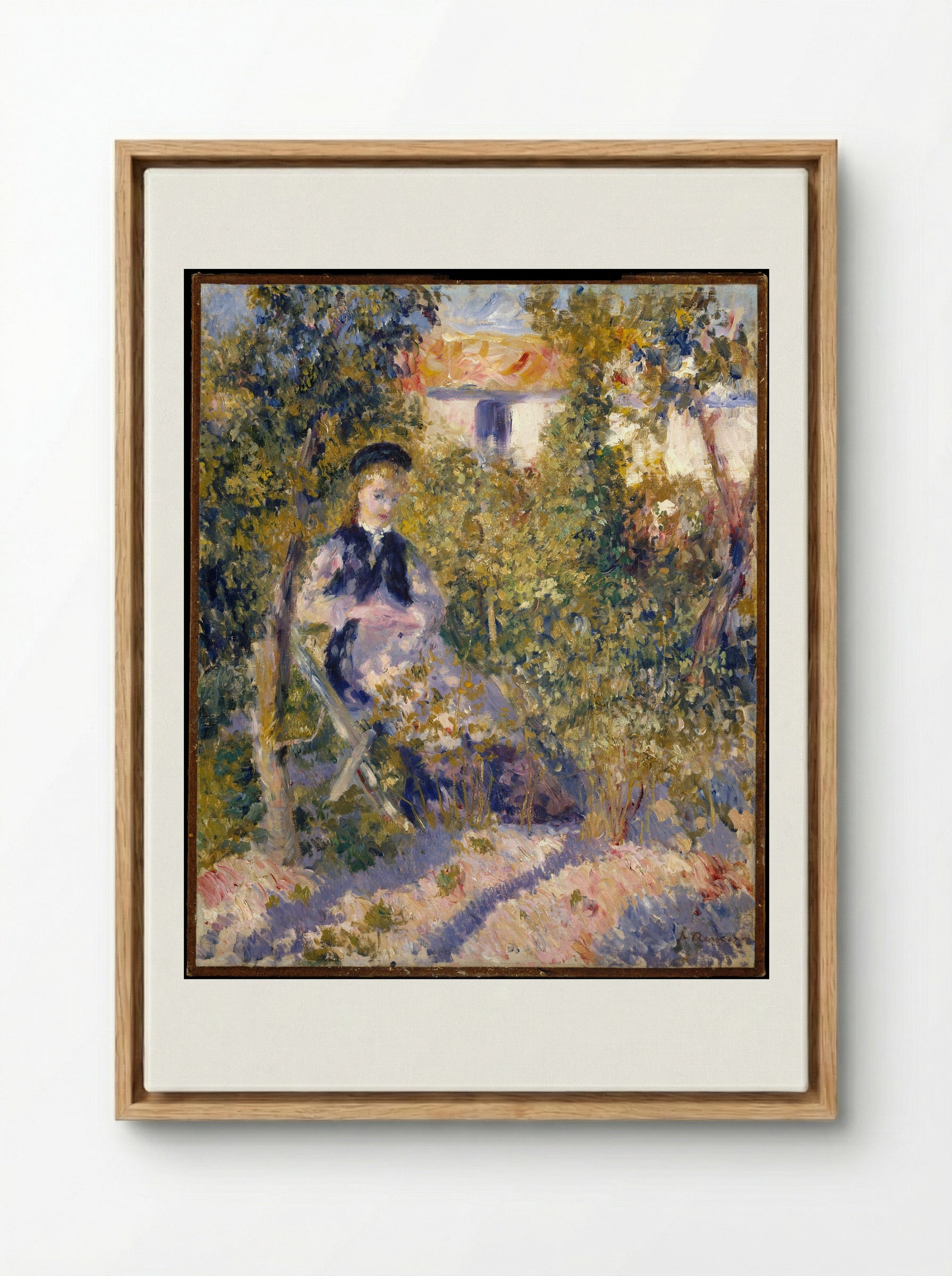Nini in the Garden - Auguste Renoir - Framed Canvas Wood