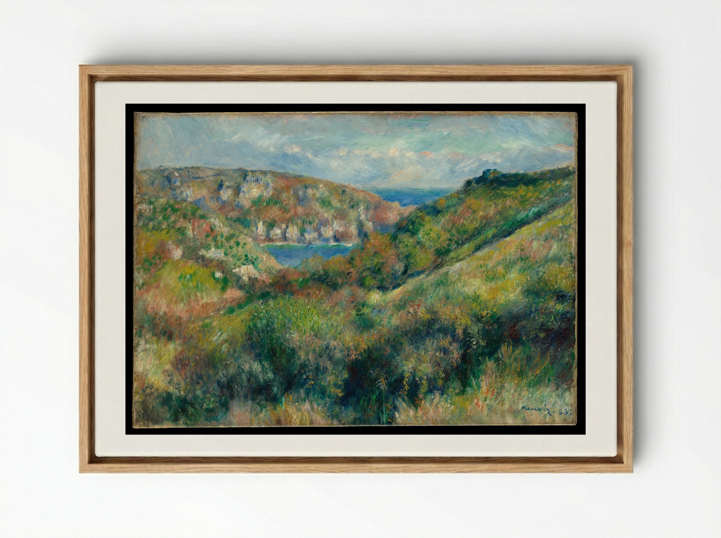 Hills around the Bay of Moulin Huet, Guernsey - Auguste Renoir - Framed Canvas Wood
