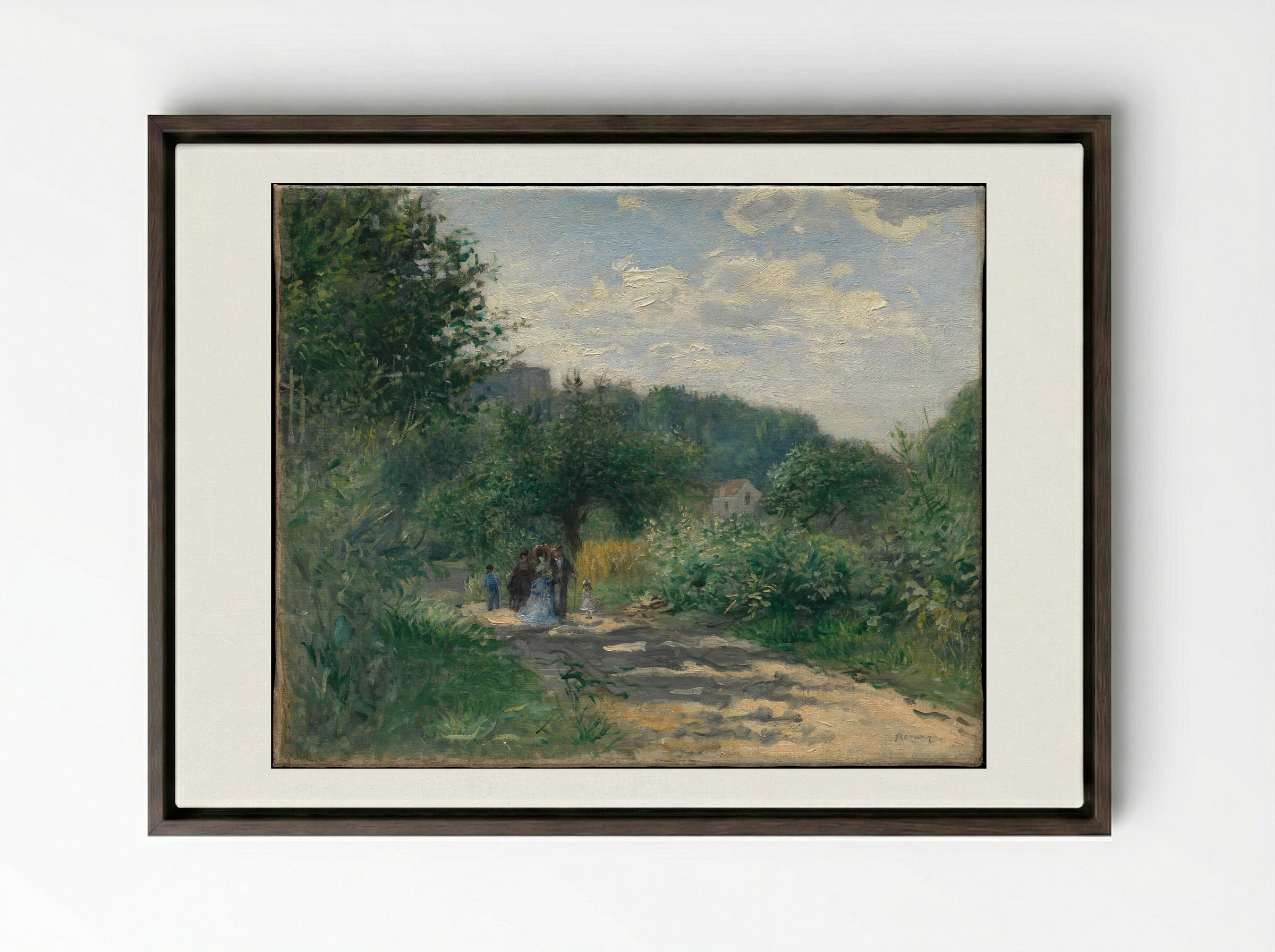 A Road in Louveciennes - Pierre-Auguste Renoir - Framed Canvas Dark Wood