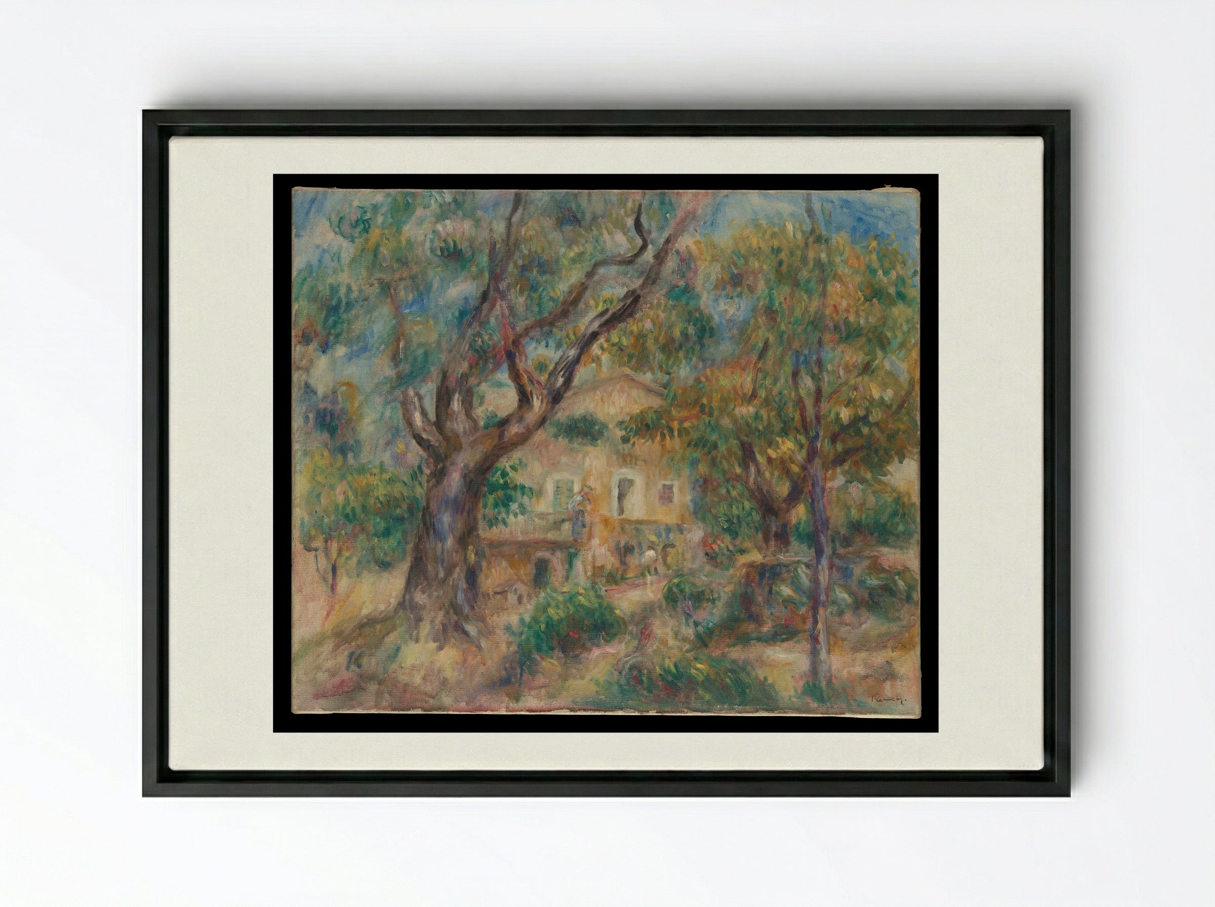 The Farm at Les Collettes, Cagnes - Auguste Renoir - Framed Canvas Black