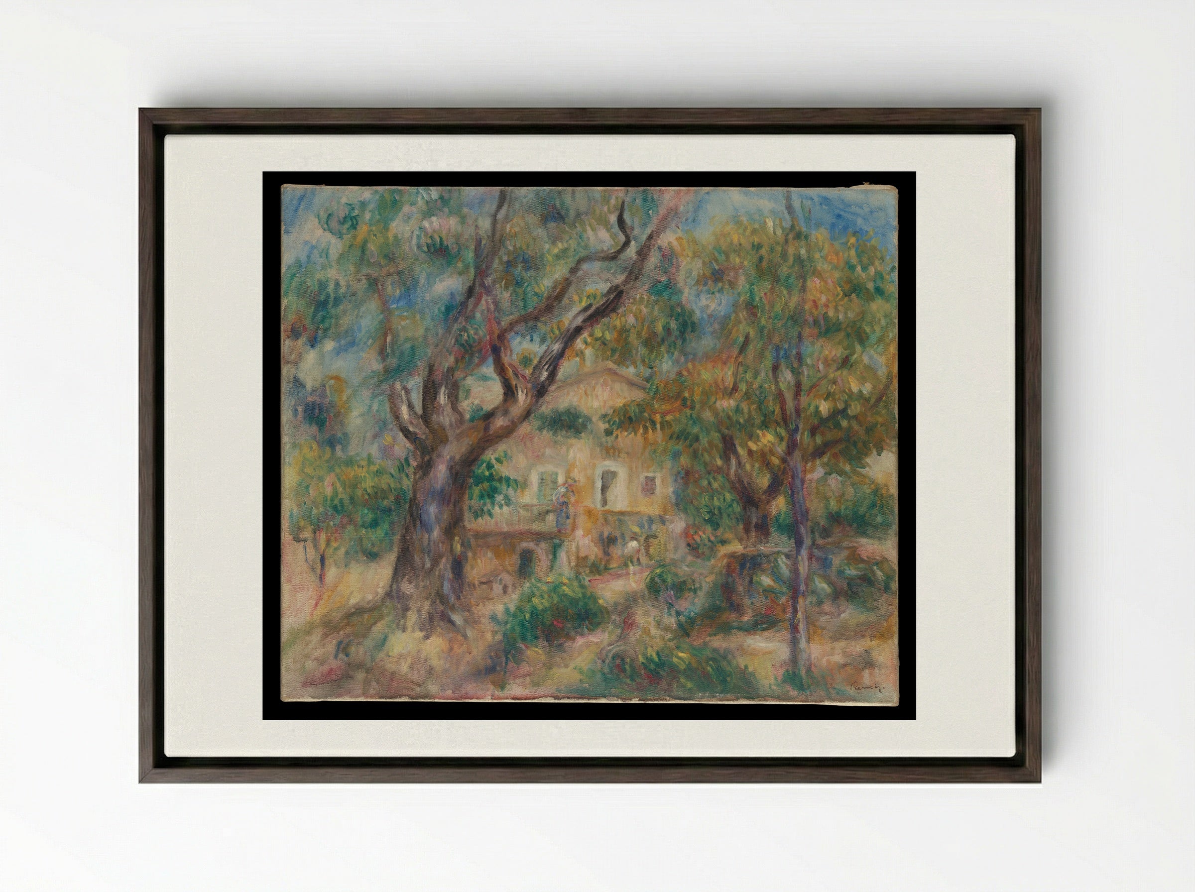 The Farm at Les Collettes, Cagnes - Auguste Renoir - Framed Canvas Dark Wood