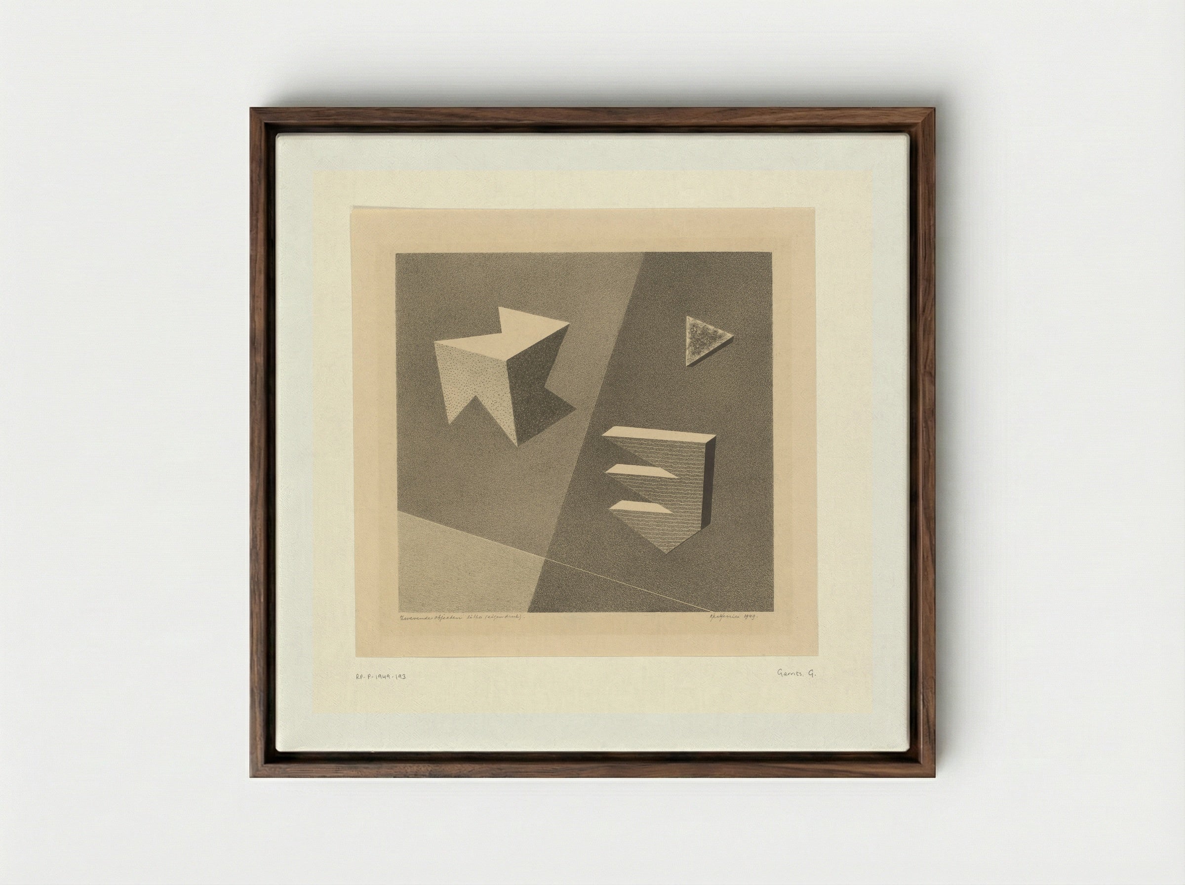 Zwevende objecten - Ger Gerrits - Framed Canvas Dark Wood