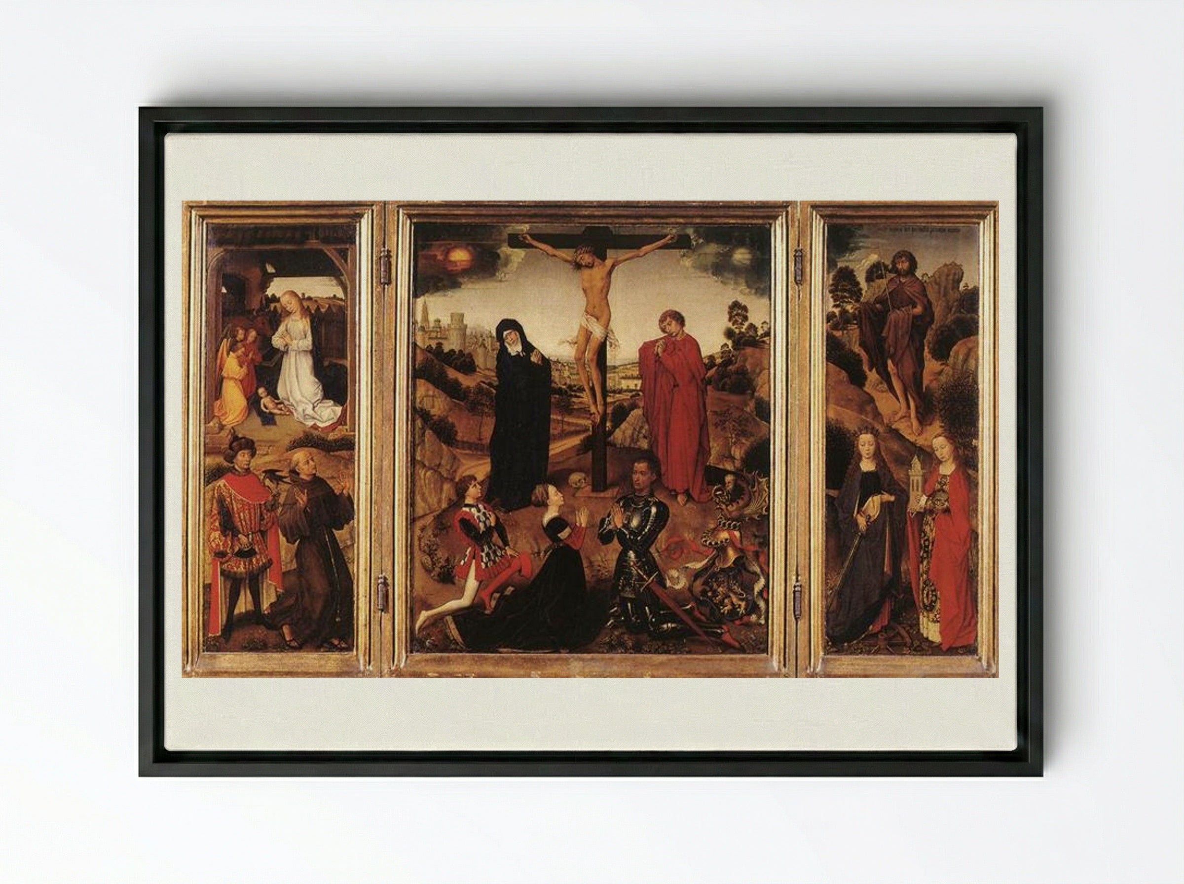 Sforza Triptych - Rogier van der Weyden - Framed Canvas Black