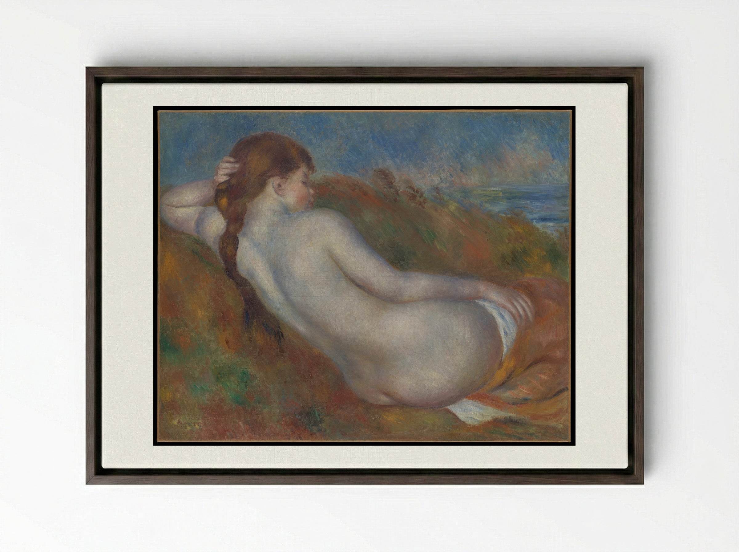 Reclining Nude - Pierre-Auguste Renoir - Framed Canvas Dark Wood