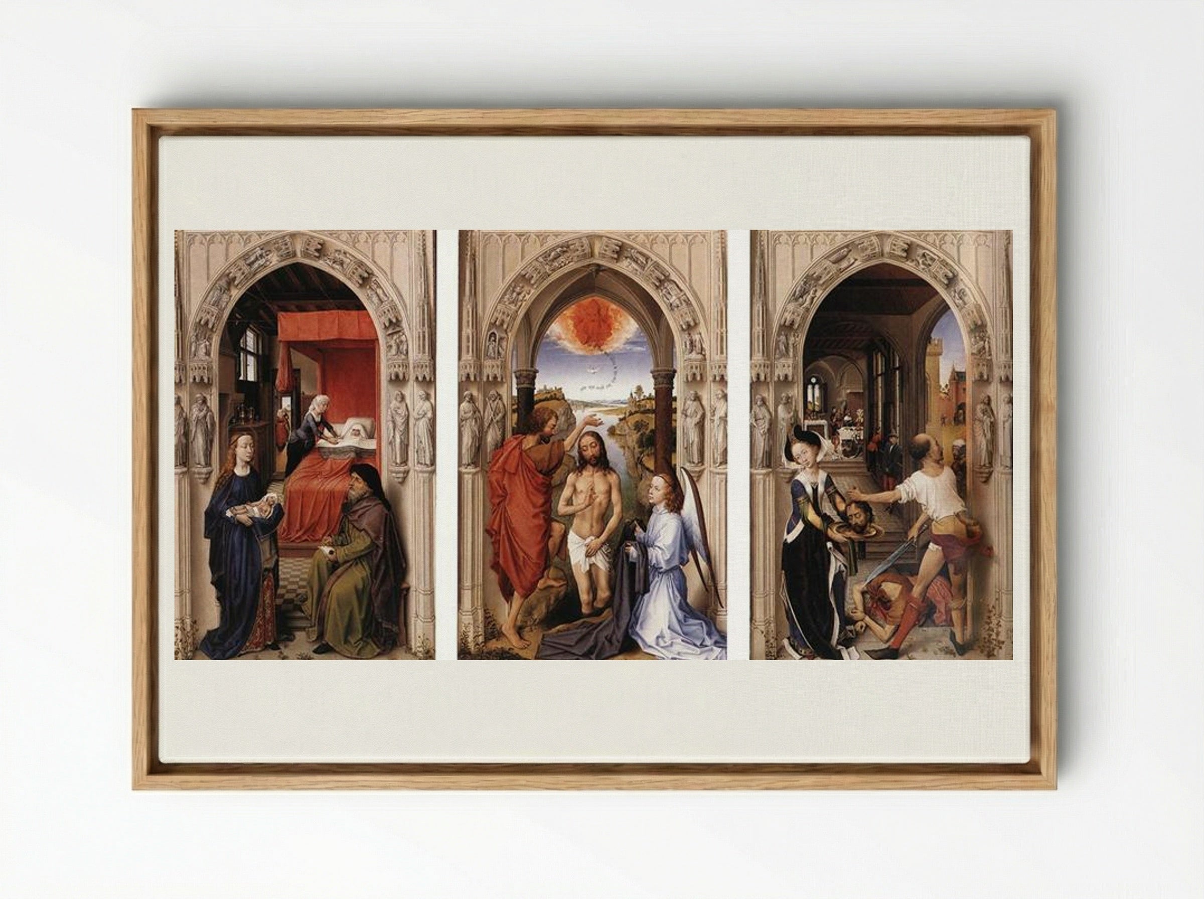 Saint John Altarpiece - Rogier van der Weyden - Framed Canvas Wood