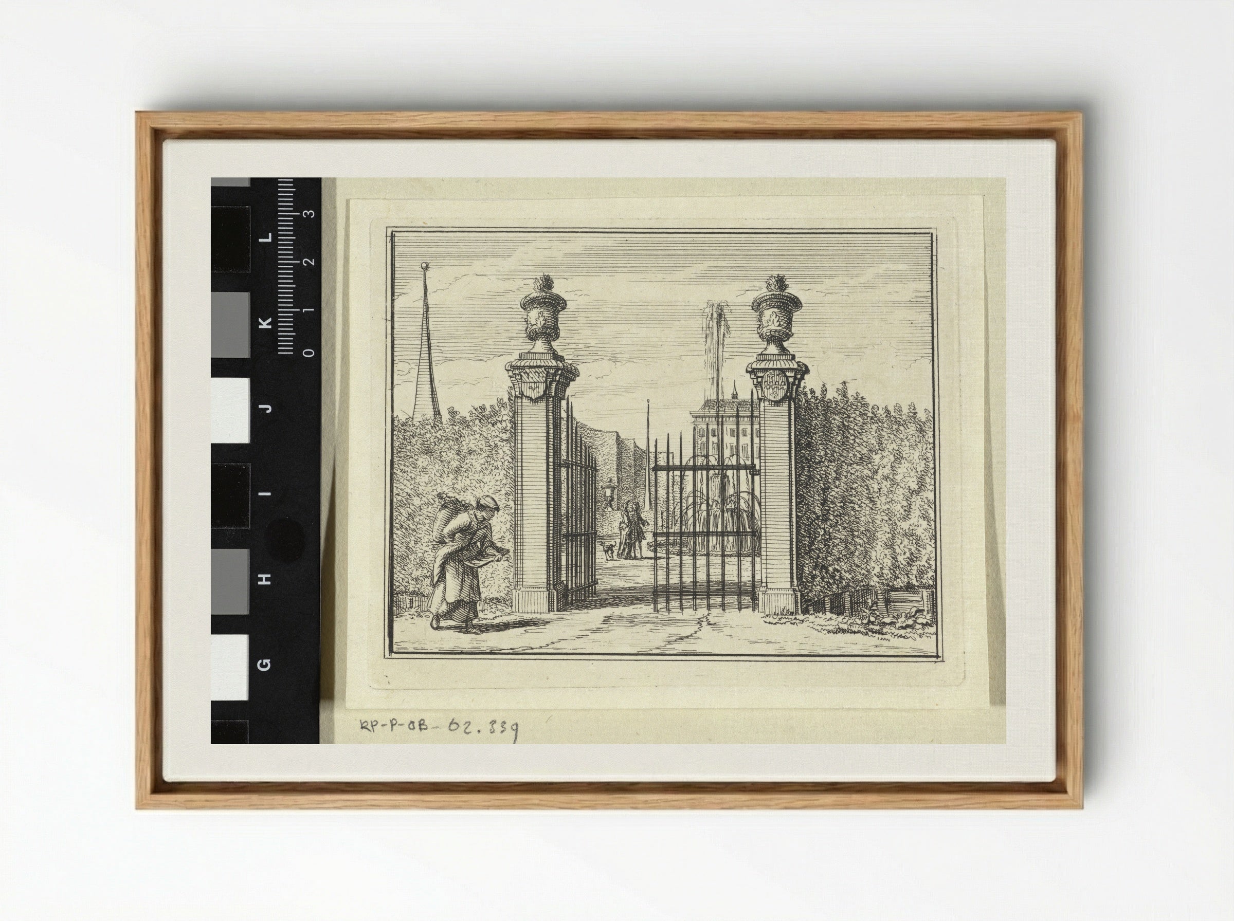 Toegangsspoort van een landhuis - Vincent Laurensz. van der Vinne (II) - Framed Canvas Wood