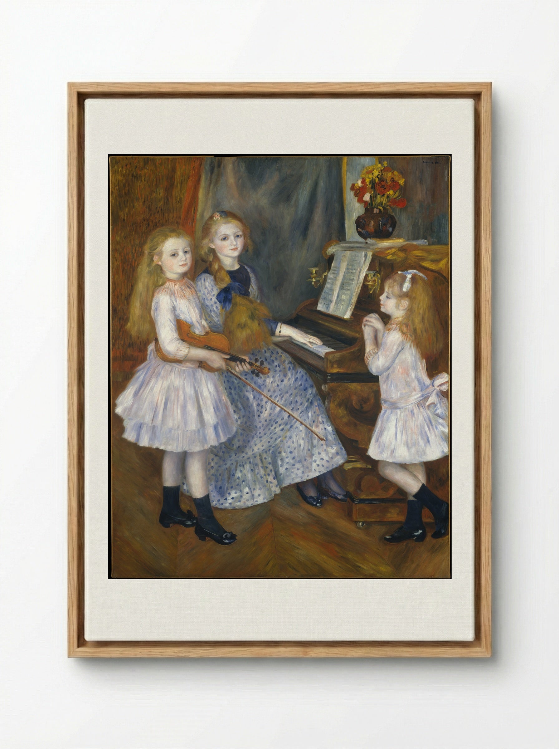 The Daughters of Catulle Mendès - Auguste Renoir - Framed Canvas Wood