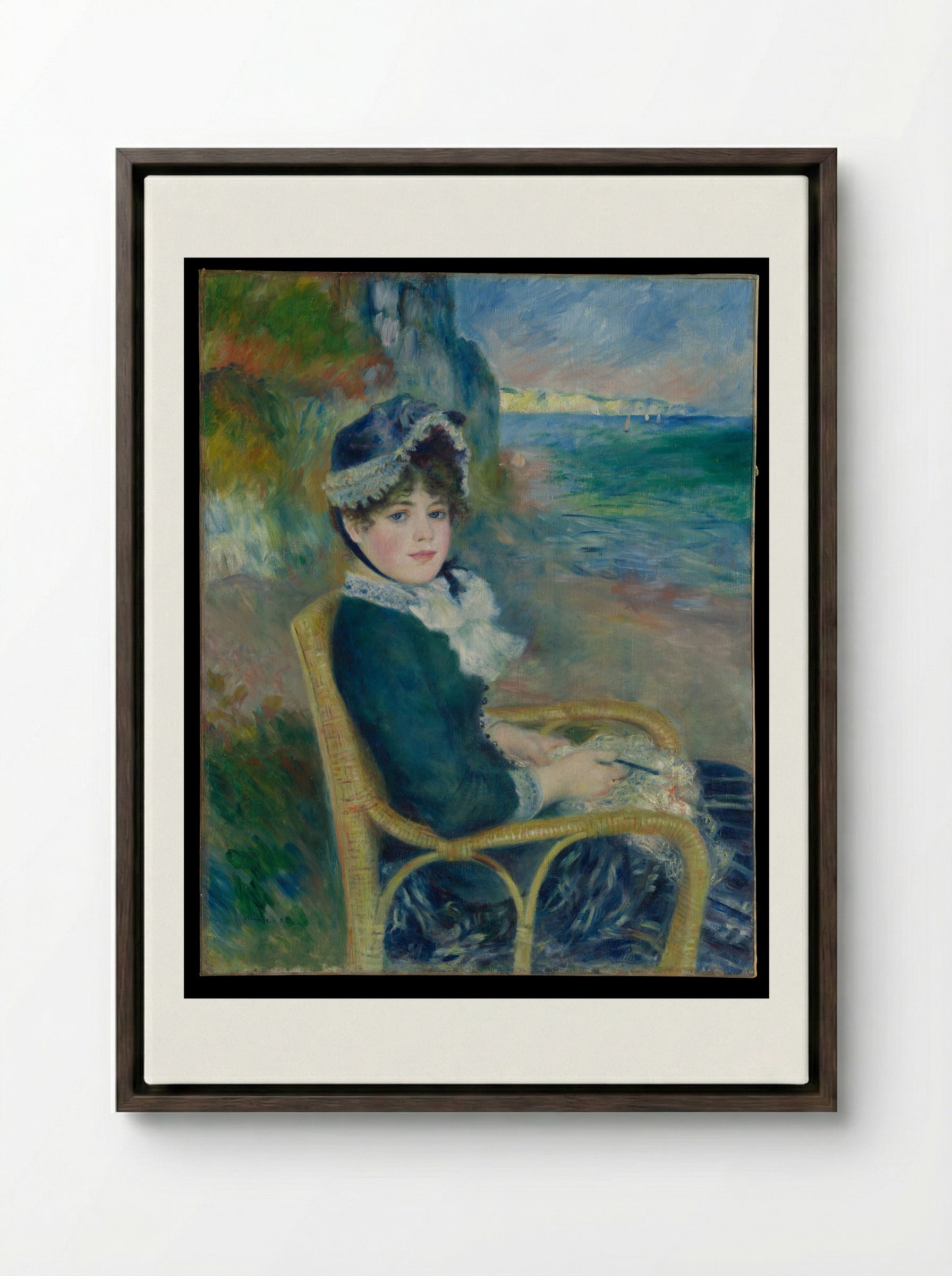 By the Seashore - Auguste Renoir - Framed Canvas Dark Wood
