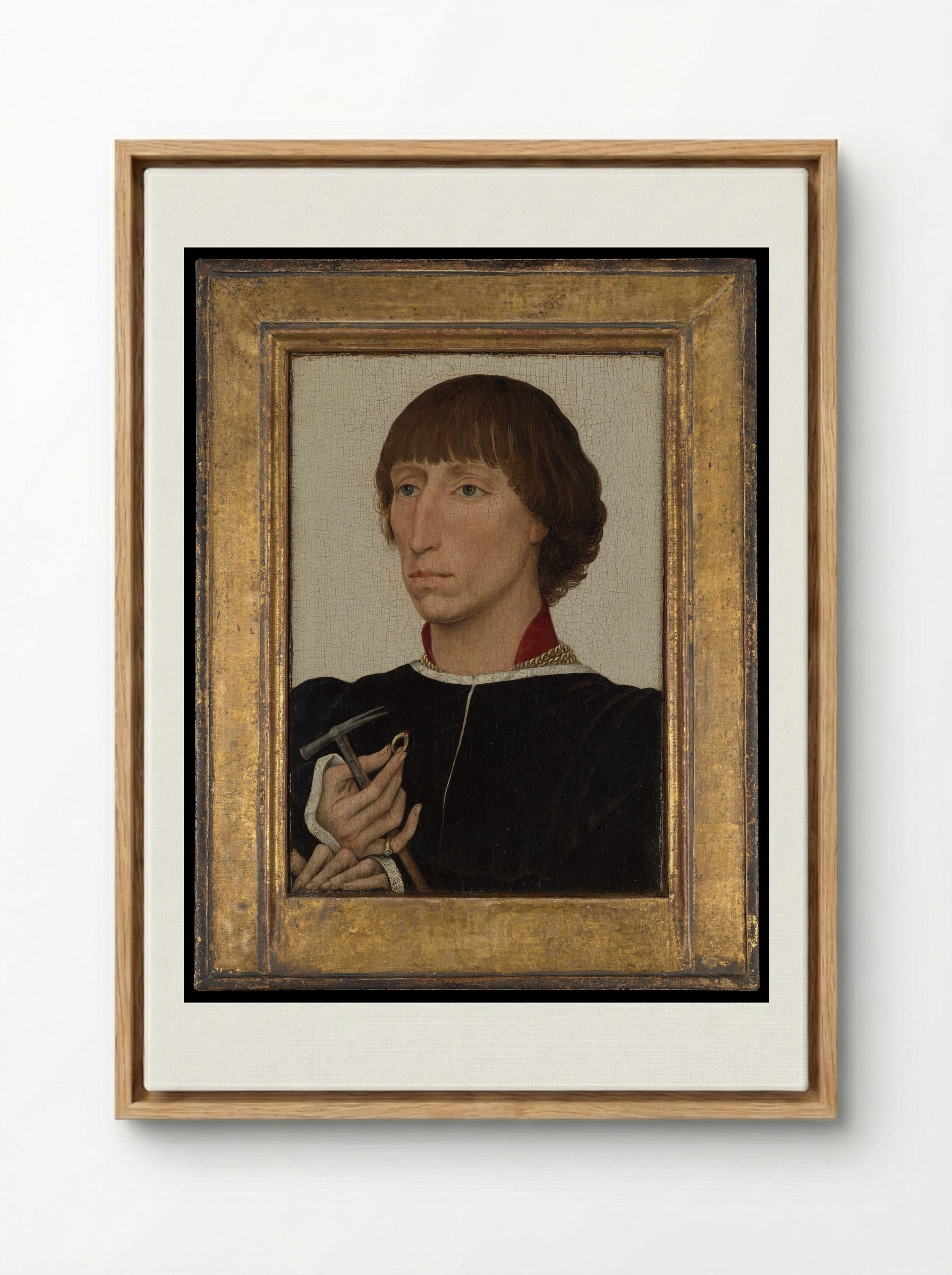 Portrait of Francesco d'Este - Rogier van der Weyden - Framed Canvas Wood