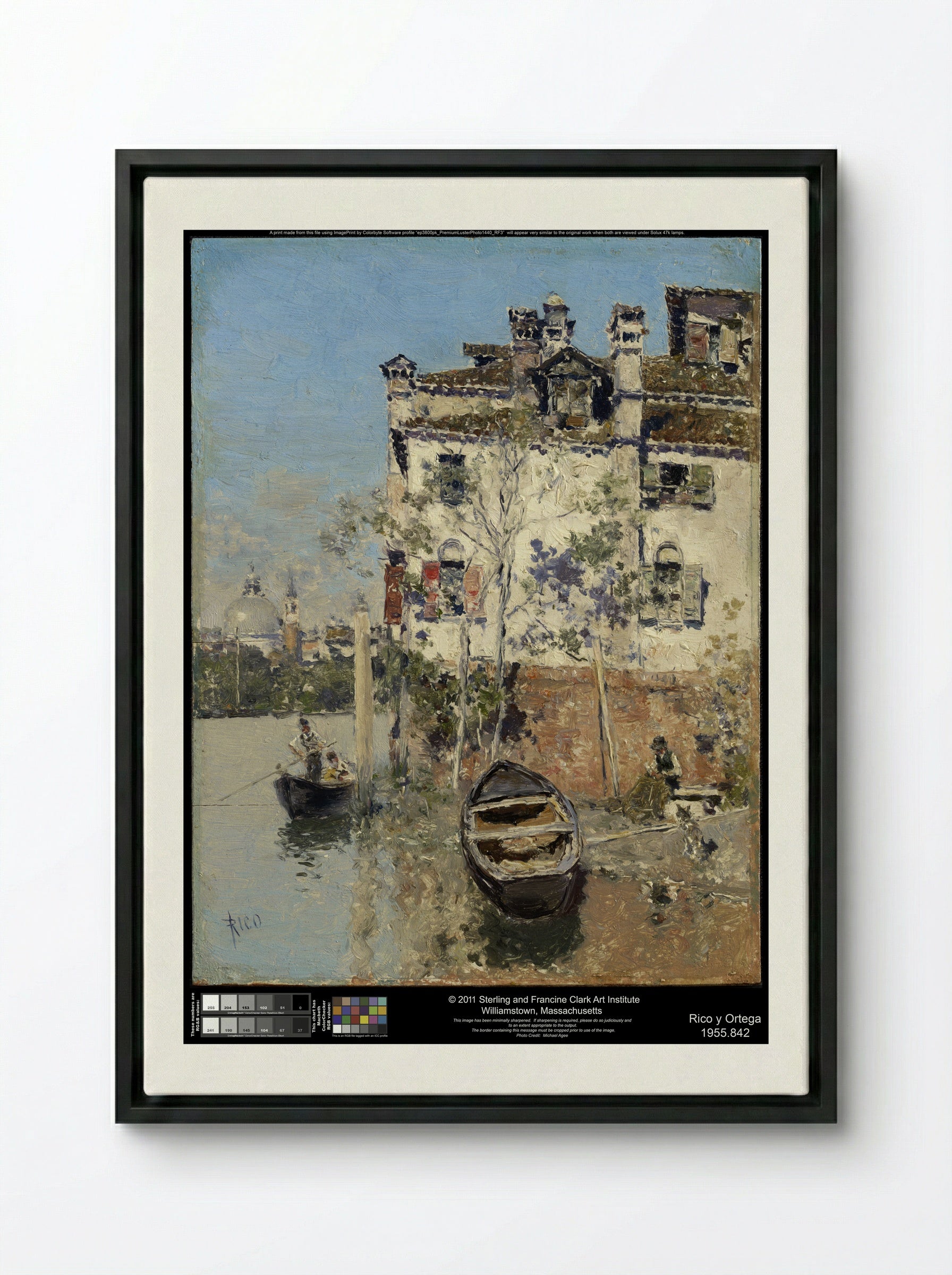 A Canal in Venice - Martín Rico y Ortega - Framed Canvas Black